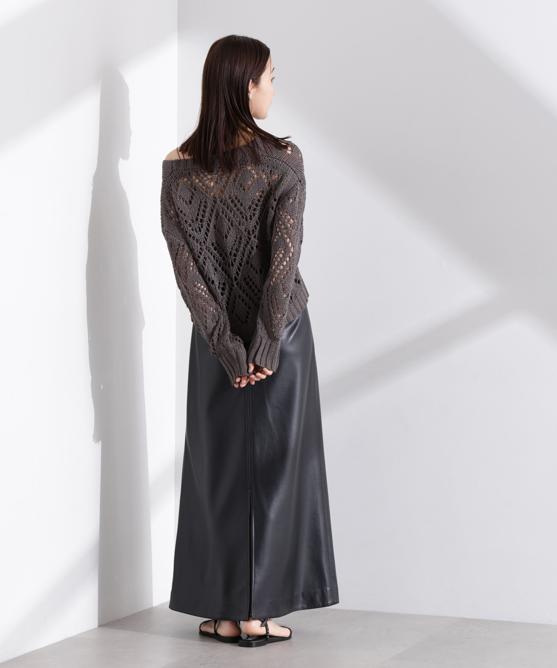 nano･universe「リリヤーン透かし編み柄ニットプルオーバー」|ニット・セーター|