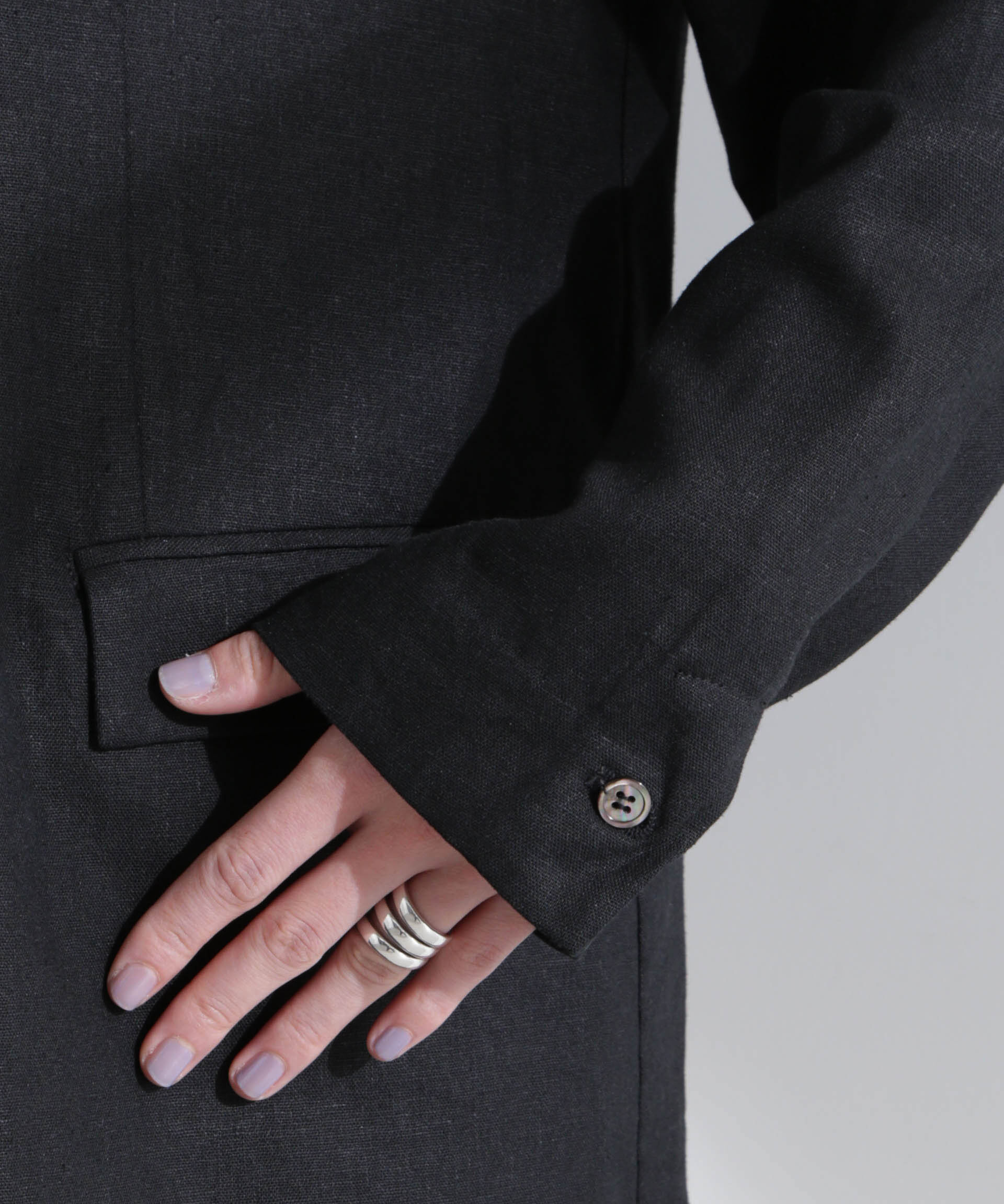 nano･universe「リネン混ボタンレスジャケット(セットアップ可)」|テーラードジャケット|