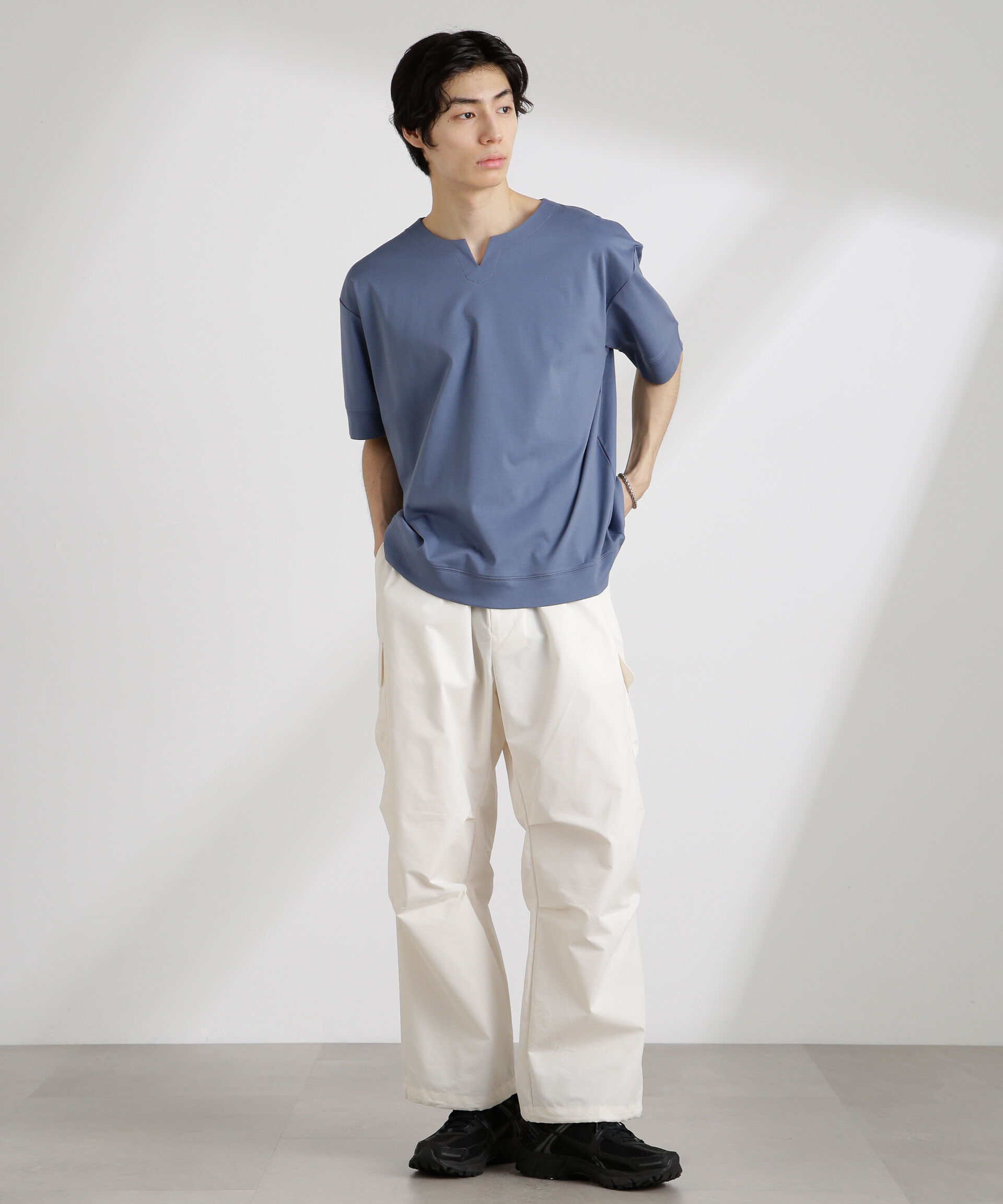 nano･universe「50/－シルケットスムースキーネックTシャツ」|Tシャツ・カットソー|