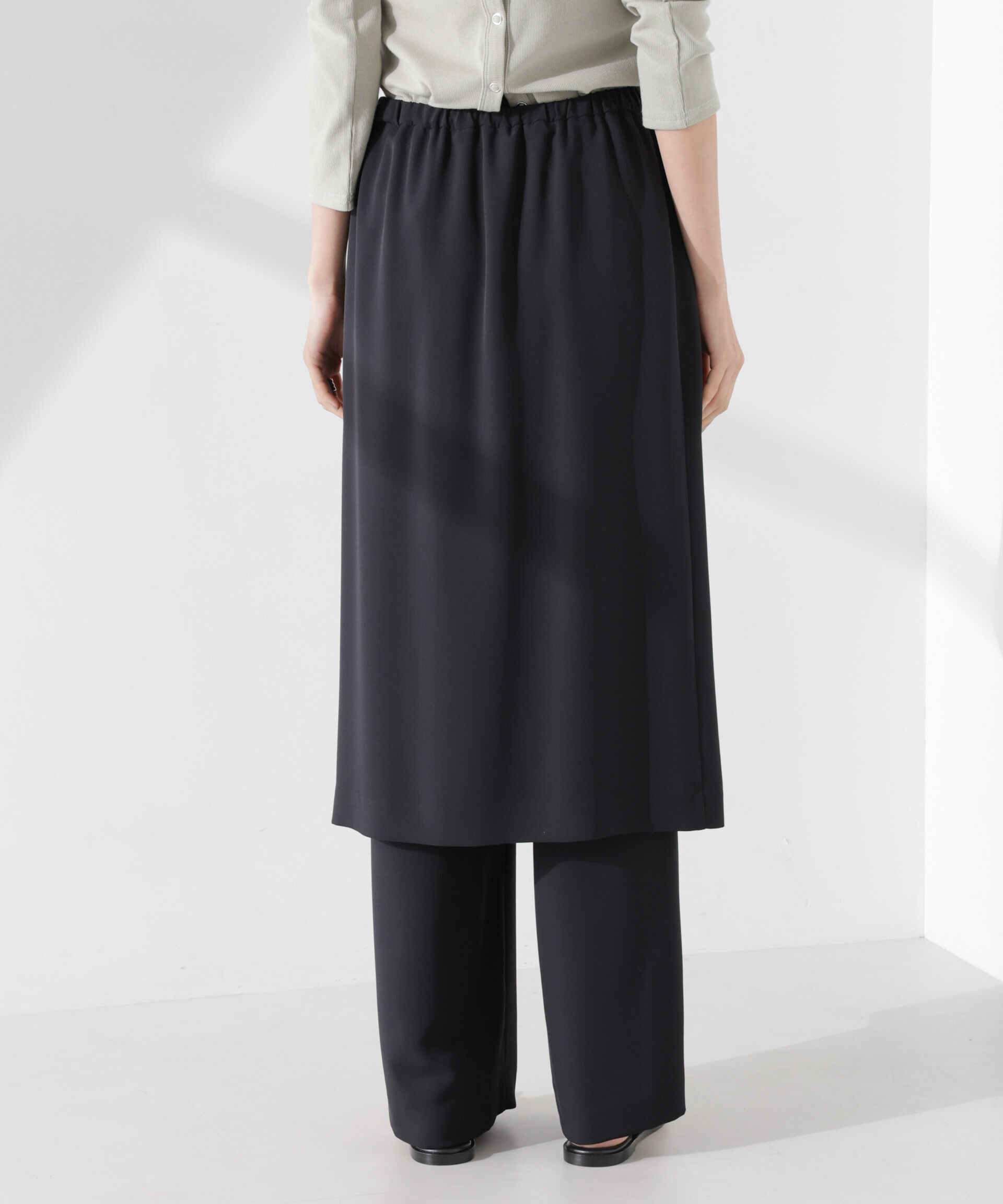 nano･universe「ラップスカート付きツイルパンツ」|チノ|