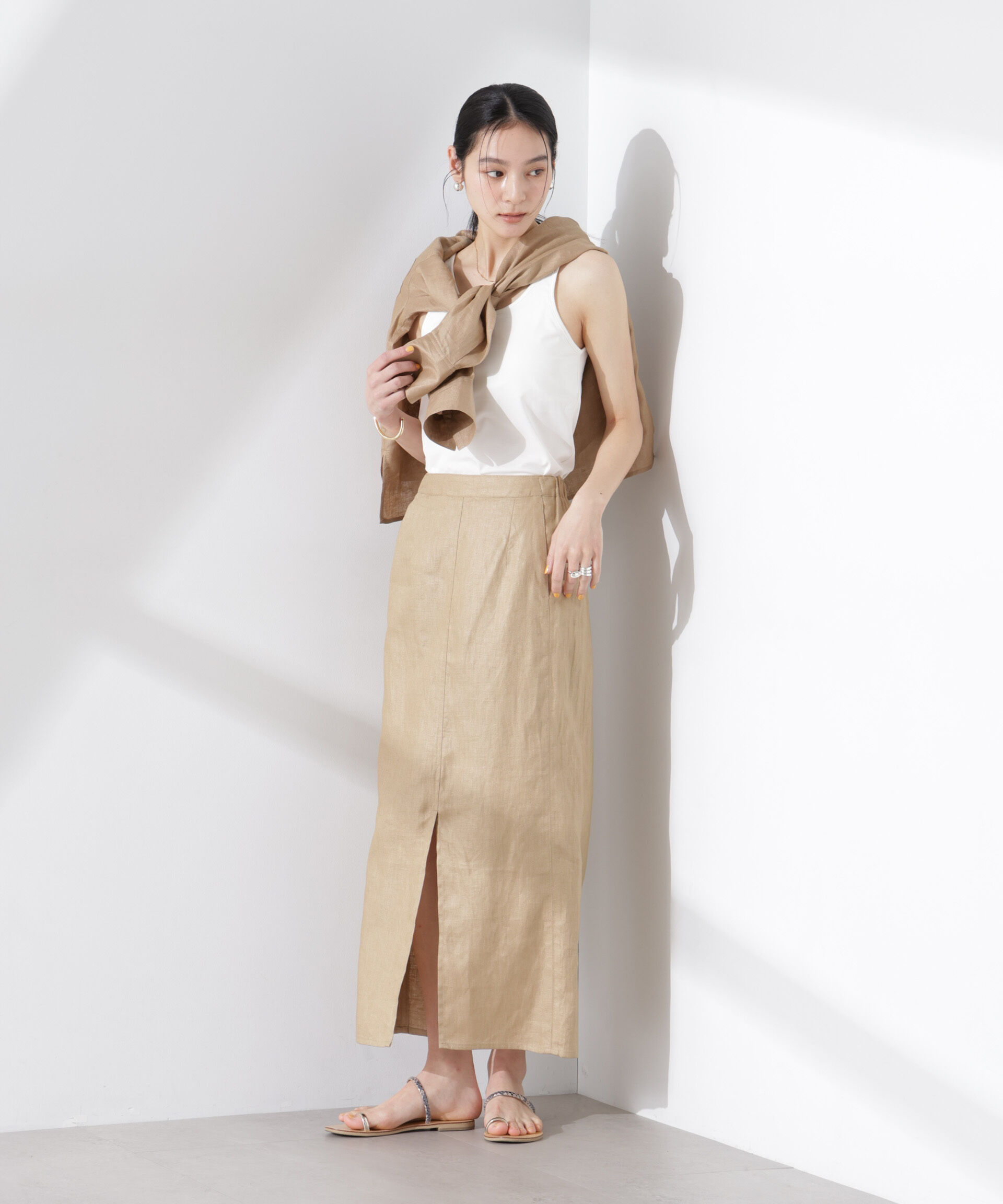 nano･universe「ストレッチポンチカップ付きバックオープンタンクトップ」|Tシャツ・カットソー|