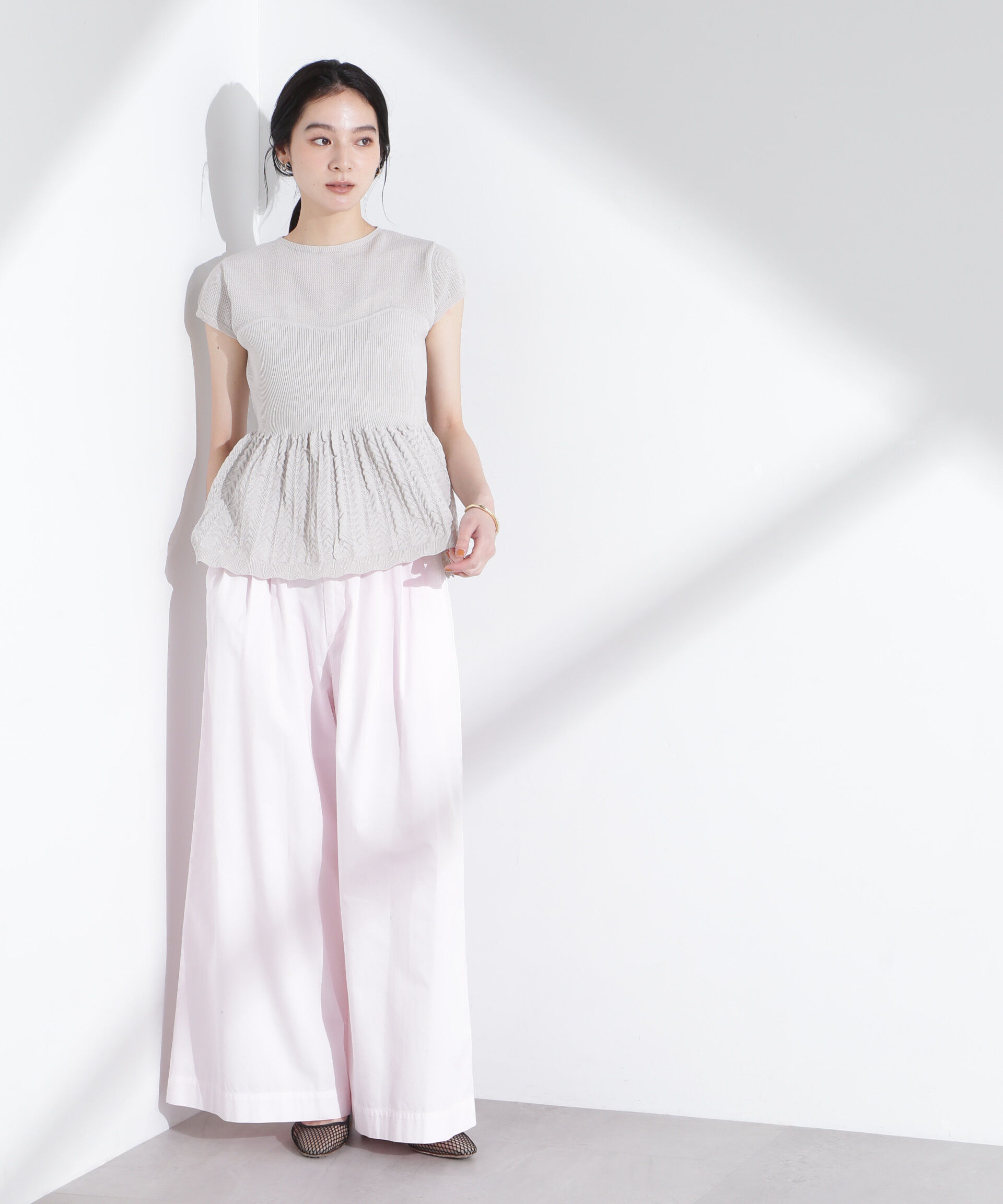 nano･universe「スカラップデザインニットトップス」|ニット・セーター|