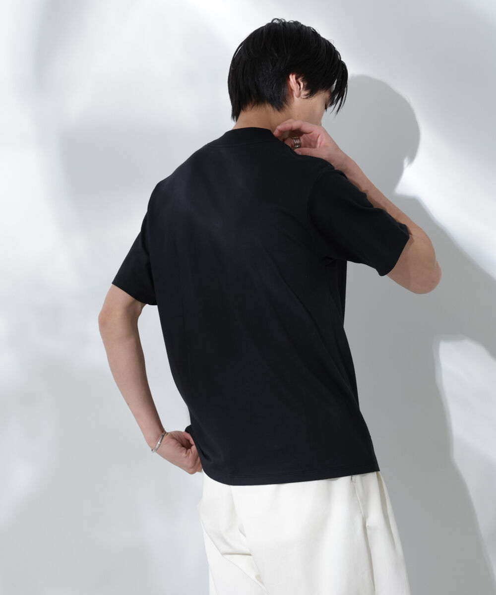 nano･universe「Anti Soaked(R)  汗染み防止 モックネックレギュラーシルエットTシャツ」|Tシャツ・カットソー|