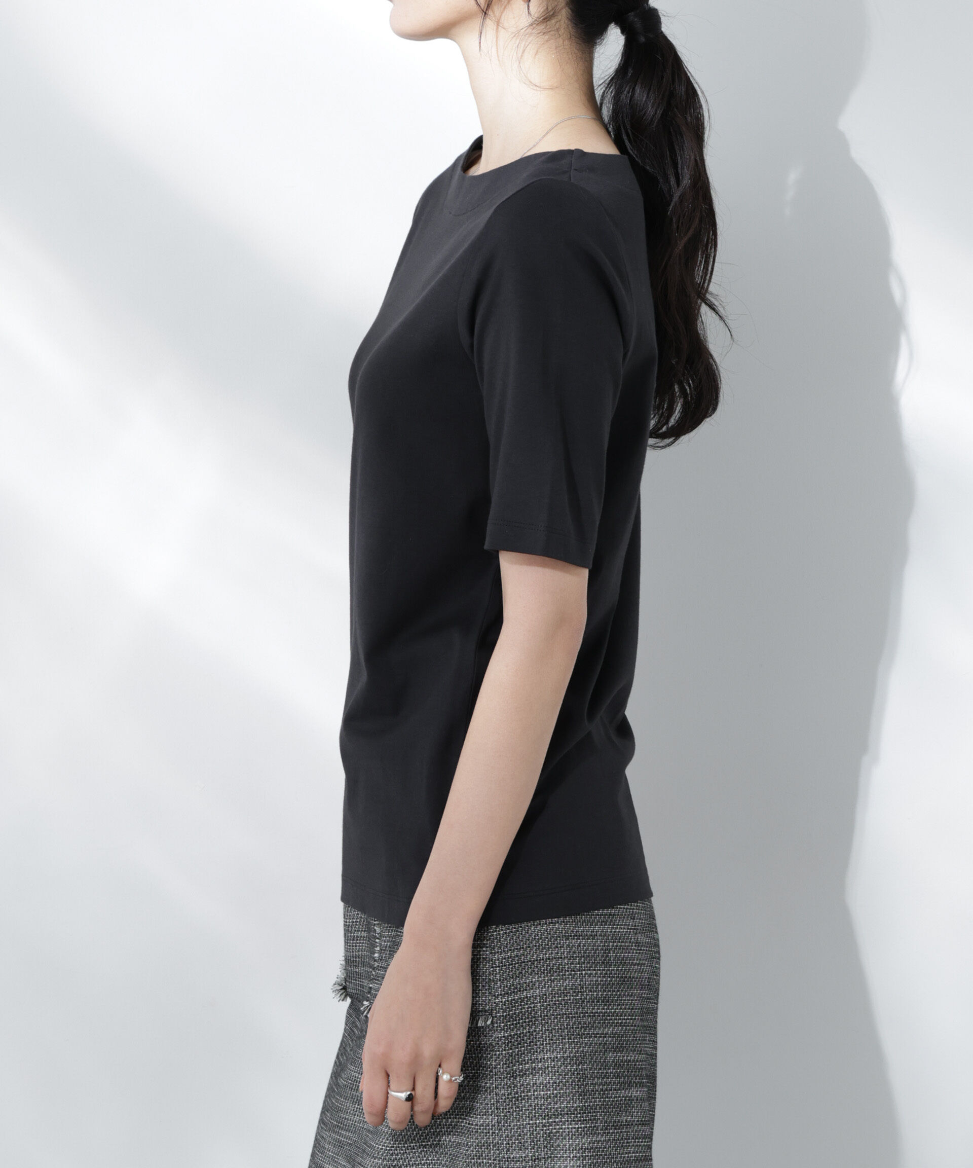 nano･universe「Anti Soaked(R) 汗染み防止ボートネックTシャツ」|Tシャツ・カットソー|