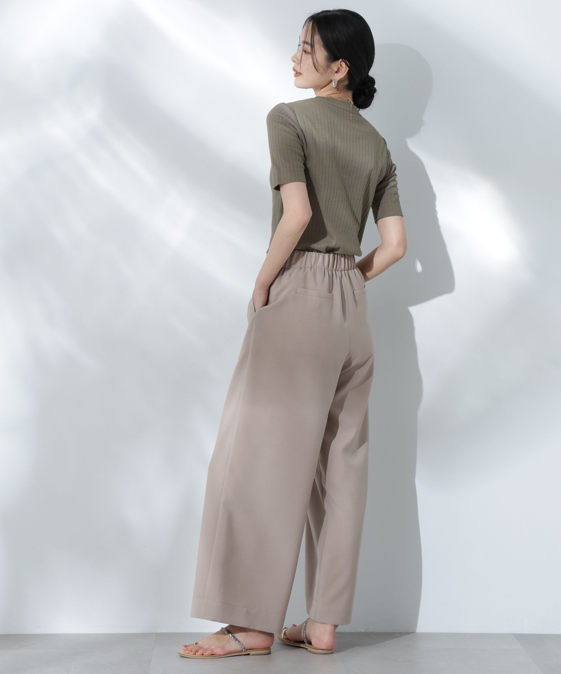 nano･universe「Anti Soaked(R) 汗染み防止クルーネックリブTシャツ」|Tシャツ・カットソー|