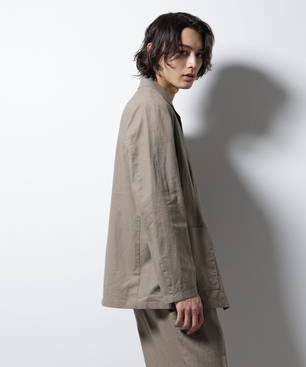nano･universe「「BELGIUM LINEN FABRICS」リネンコットンダブルジャケット(セットアップ可)」|テーラードジャケット|