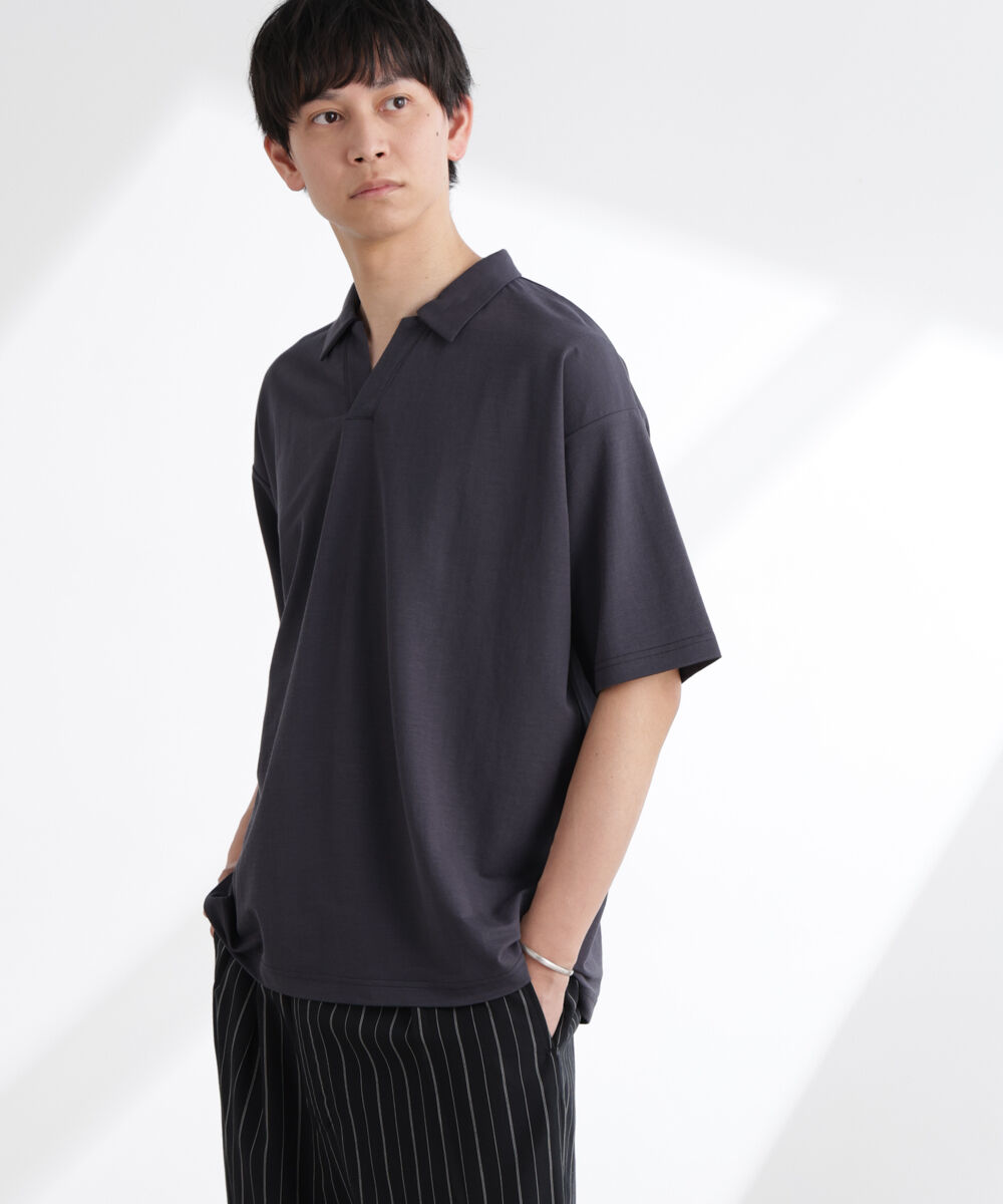 nano･universe「レーヨンナイロンポンチスキッパーシャツ 半袖」|Tシャツ・カットソー|