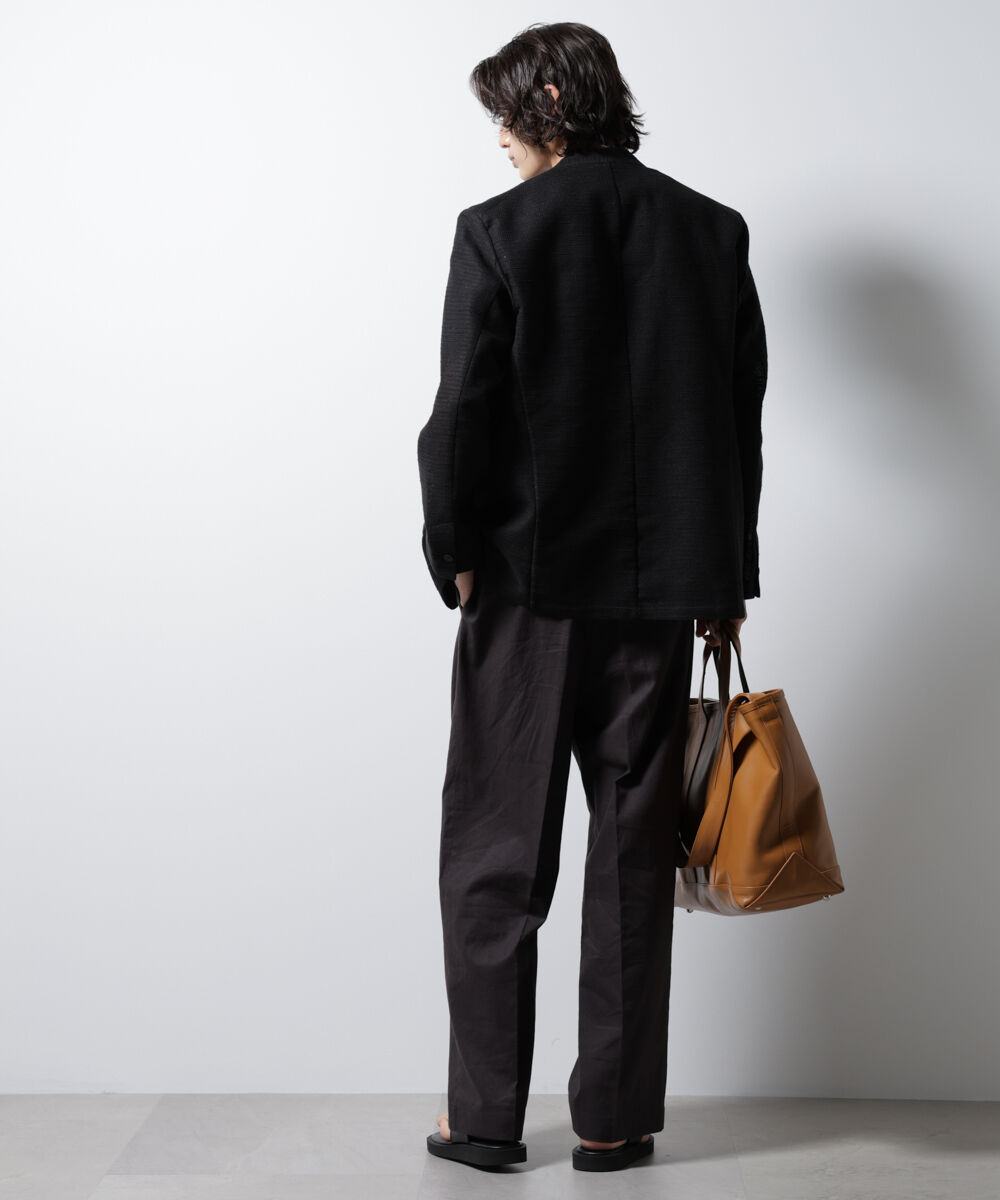 nano･universe「スラブラメ ノーカラージャケット」|テーラードジャケット|