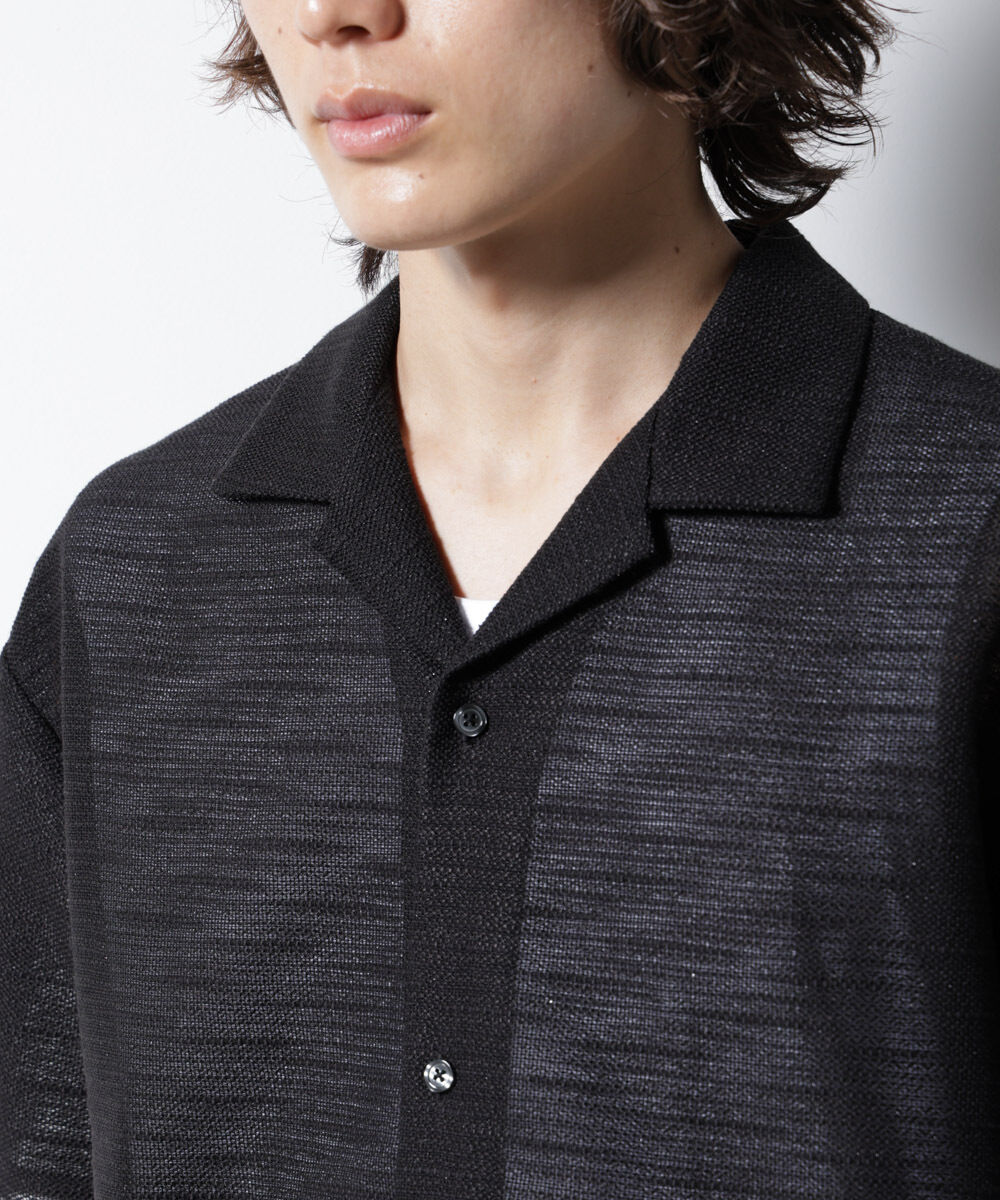 nano･universe「スラブラメ オープンカラーシャツ」|シャツ・ブラウス|