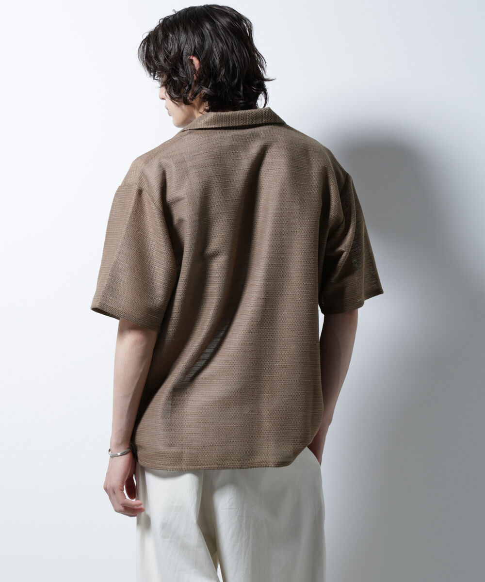 nano･universe「スラブラメ オープンカラーシャツ」|シャツ・ブラウス|