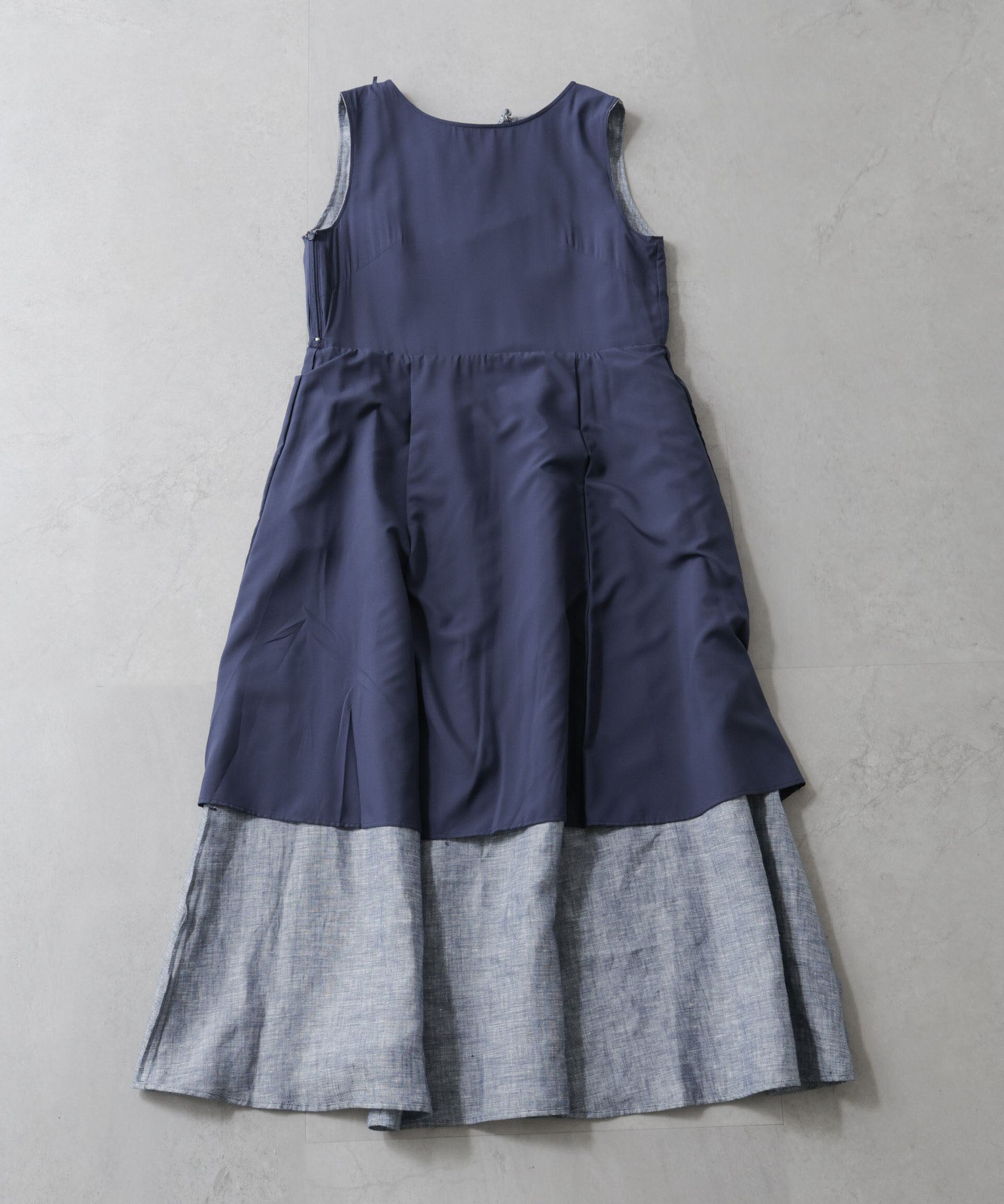 nano･universe「ヨーロピアンフラックス Aラインノースリーブワンピース」|ワンピース|