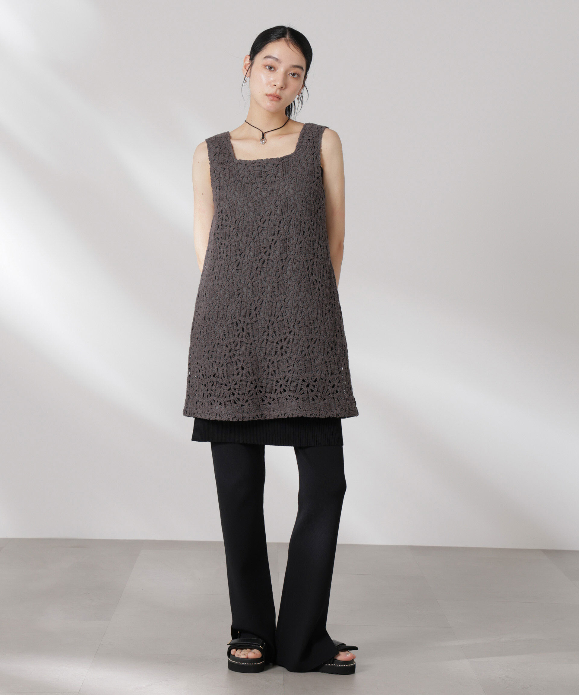 nano･universe「コットンコードレースミニワンピース(セットアップ可)」|ワンピース|