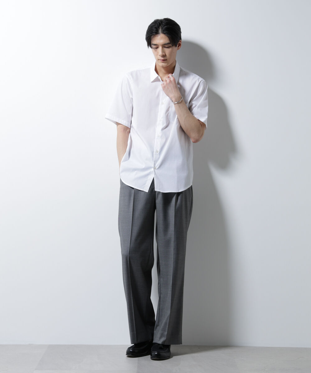nano･universe「｢ICE FLOW LINEN｣レギュラーカラーシャツ 半袖」|シャツ・ブラウス|