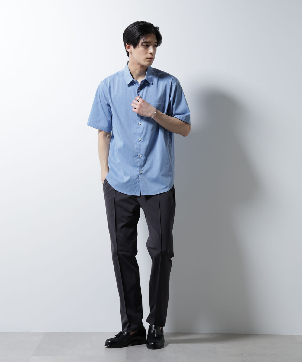 nano･universe「｢ICE FLOW LINEN｣レギュラーカラーシャツ 半袖」|シャツ・ブラウス|