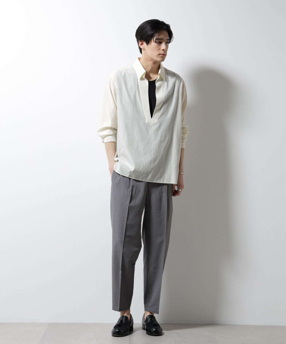 nano･universe「サイドシャーリング リネンパンツ」|チノ|