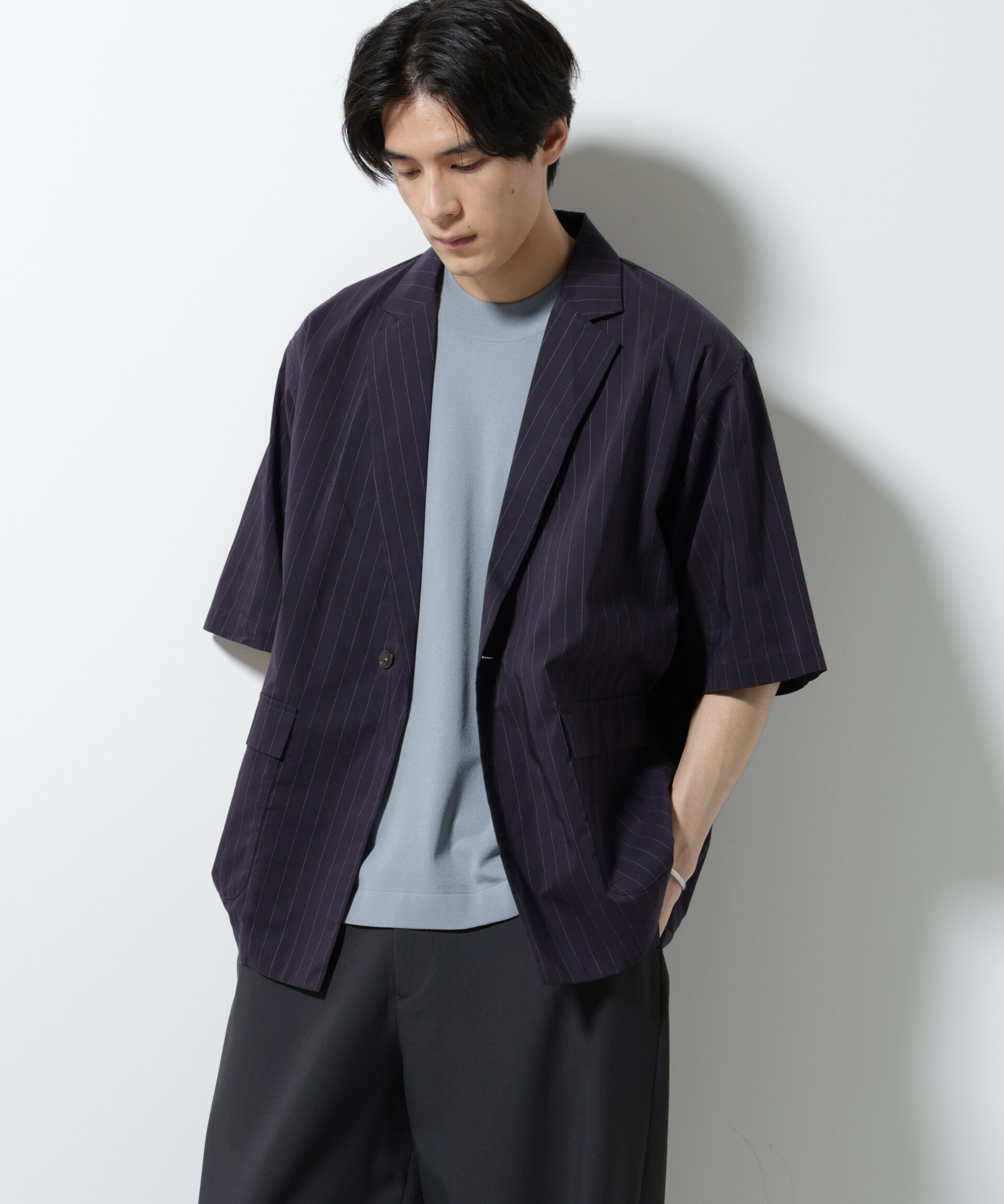 nano･universe「TEXBRID(R)シャツジャケット 半袖」|テーラードジャケット|