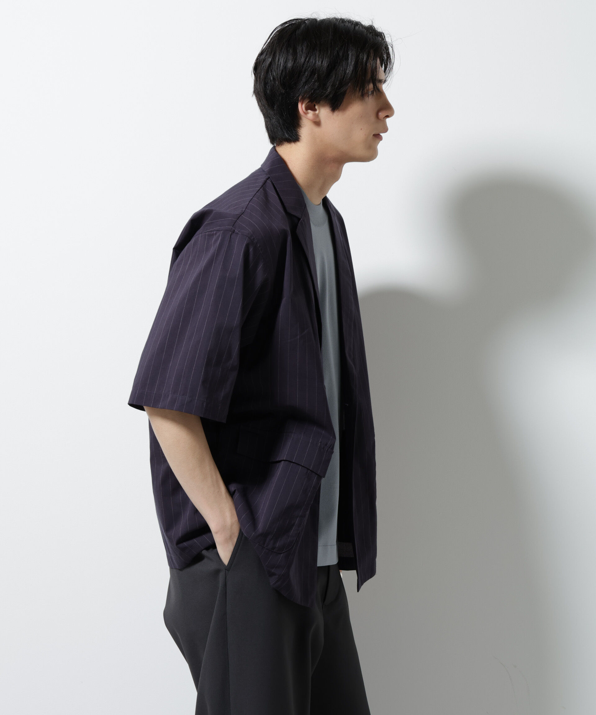 nano･universe「TEXBRID(R)シャツジャケット 半袖」|テーラードジャケット|