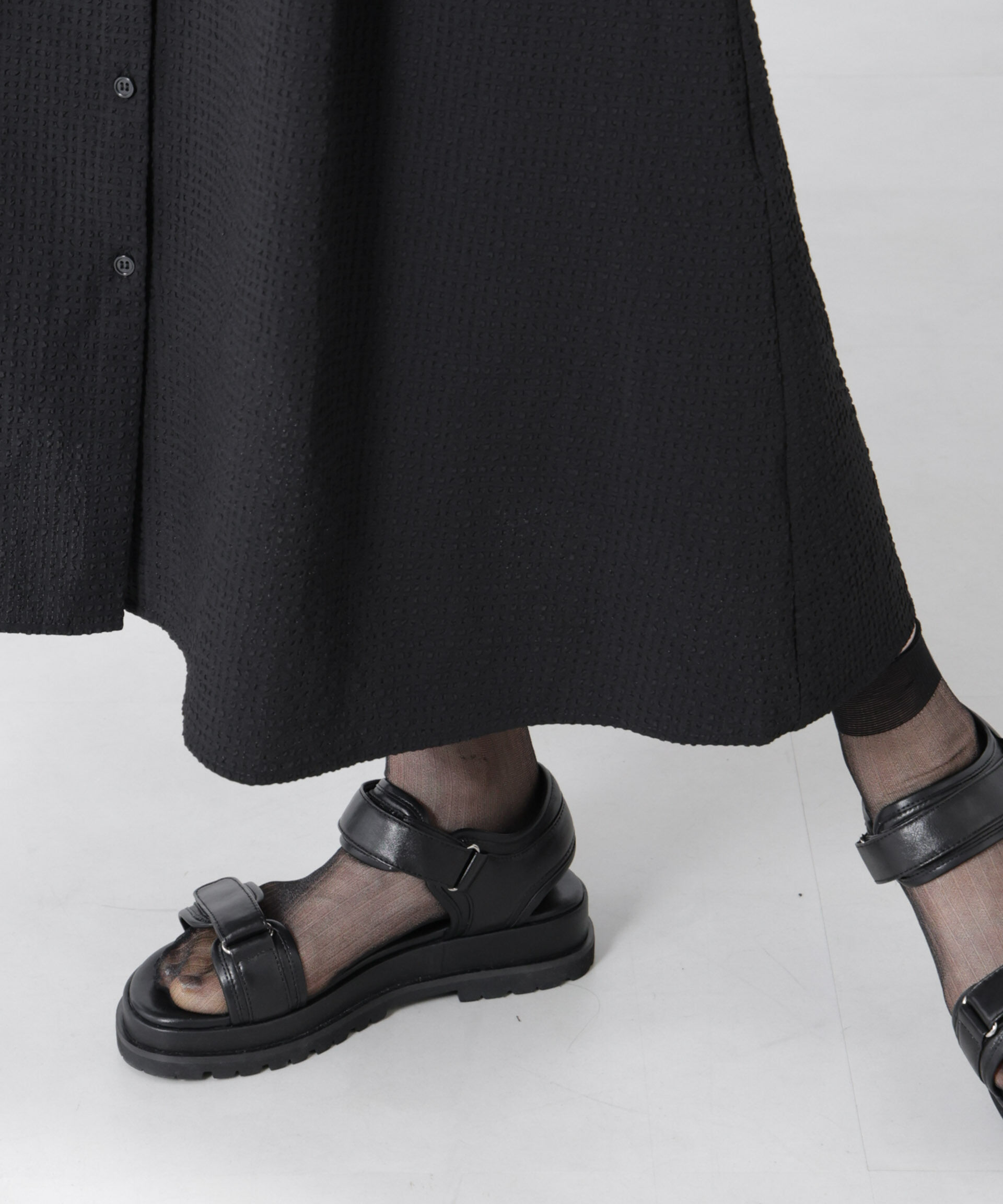 nano･universe「サッカードルマンスリーブシャツワンピース」|ワンピース|