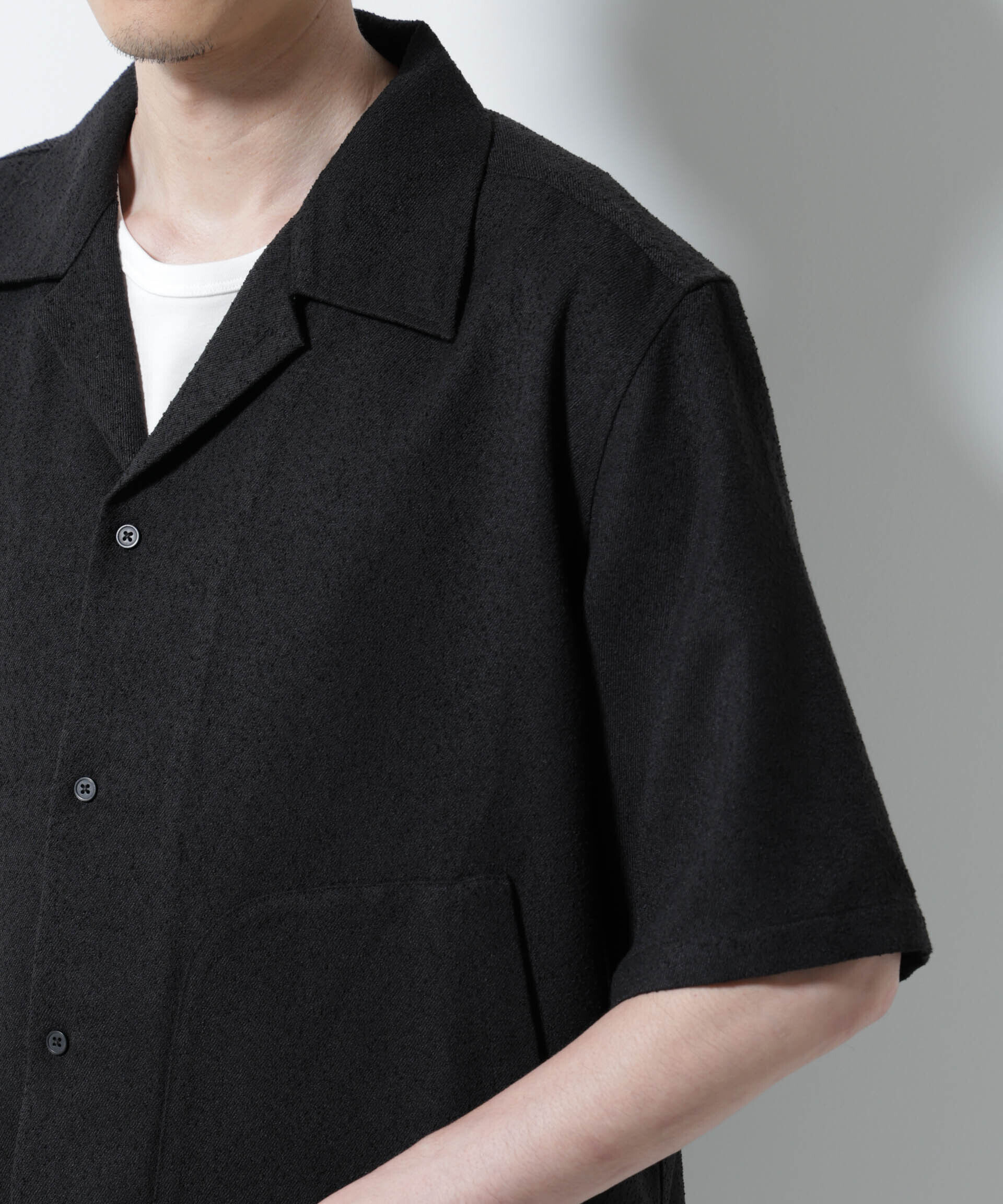 nano･universe「ネップツイルポケットシャツ 半袖」|シャツ・ブラウス|