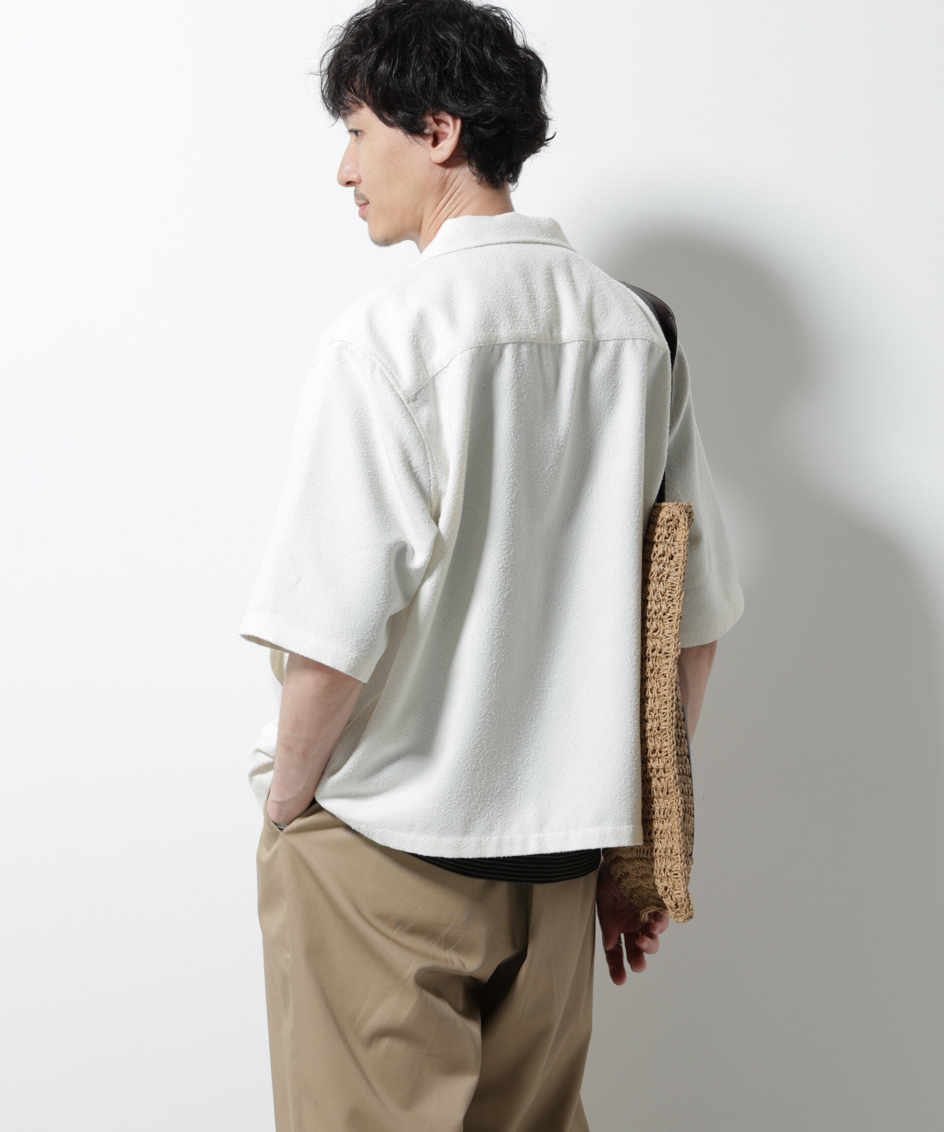 nano･universe「ネップツイルポケットシャツ 半袖」|シャツ・ブラウス|