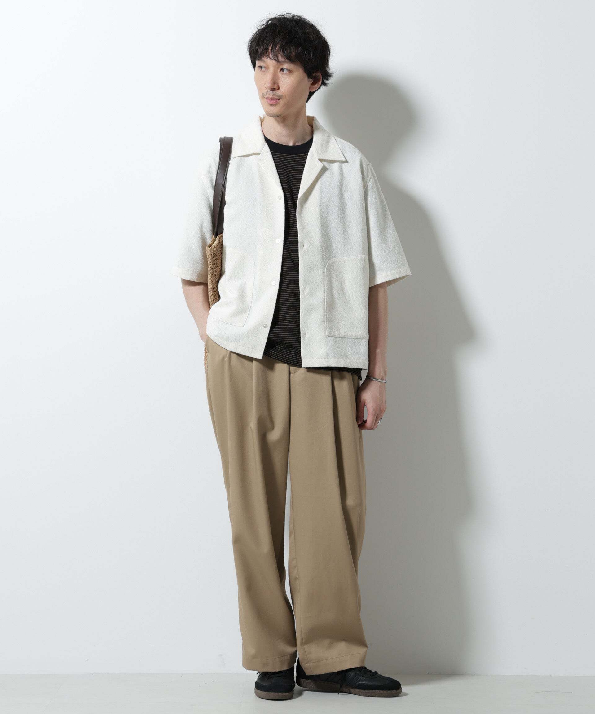 nano･universe「ネップツイルポケットシャツ 半袖」|シャツ・ブラウス|