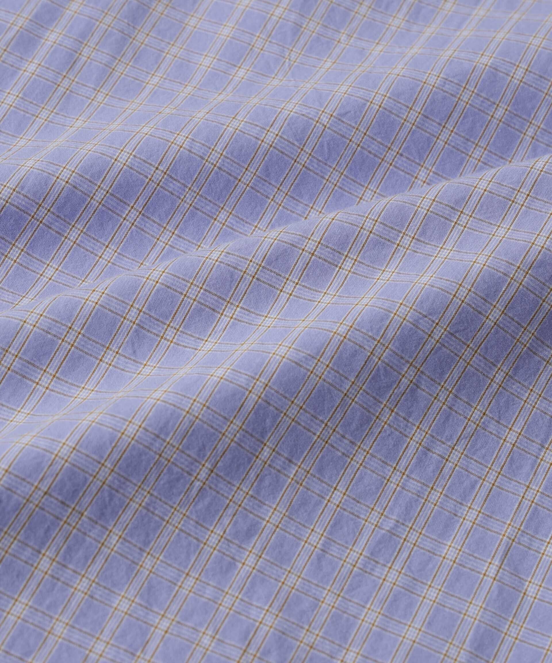  「タイプライターチェックステンカラーシャツ　長袖」|シャツ・ブラウス|