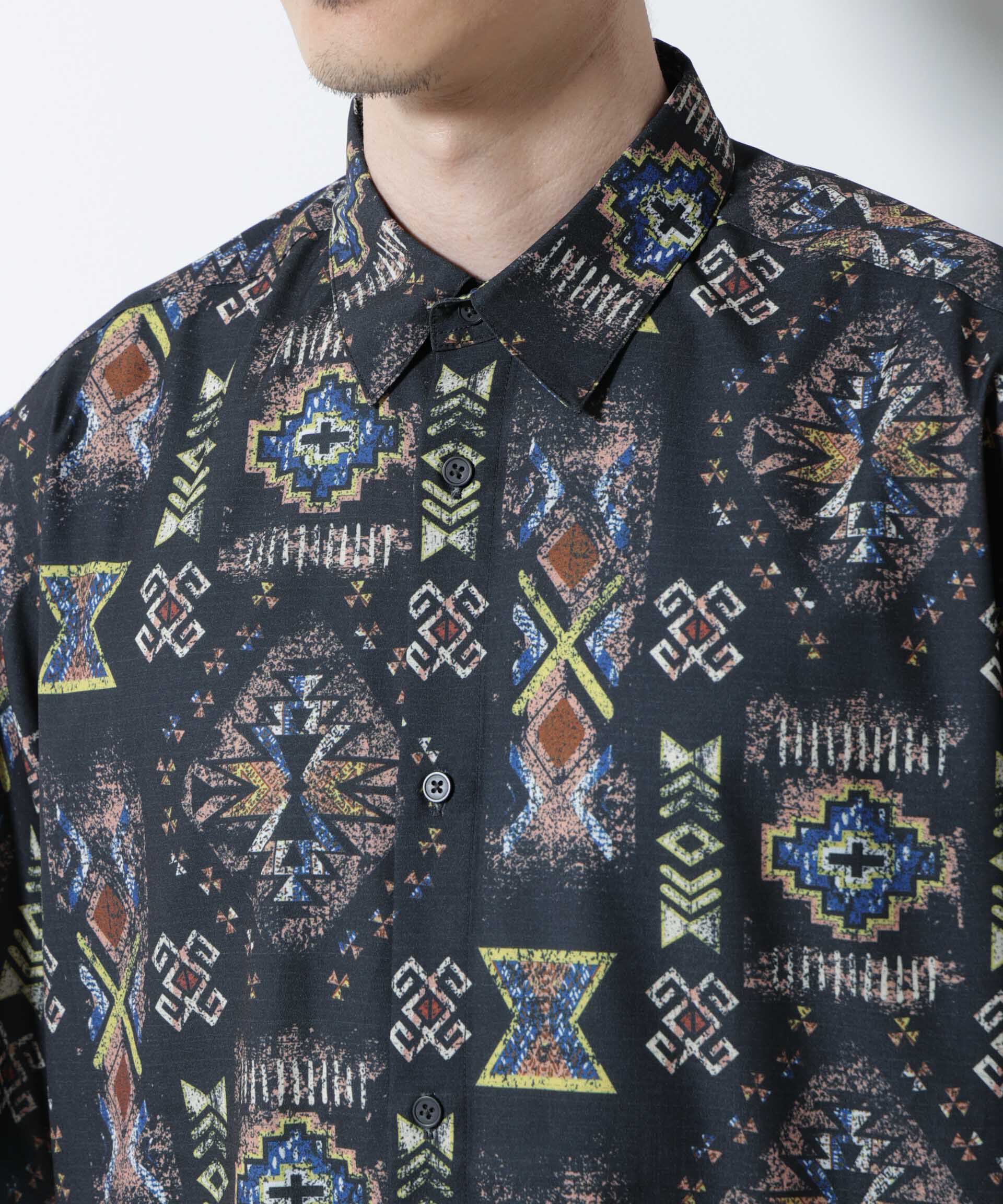 nano･universe「デジタルプリントシャツ 半袖」|シャツ・ブラウス|