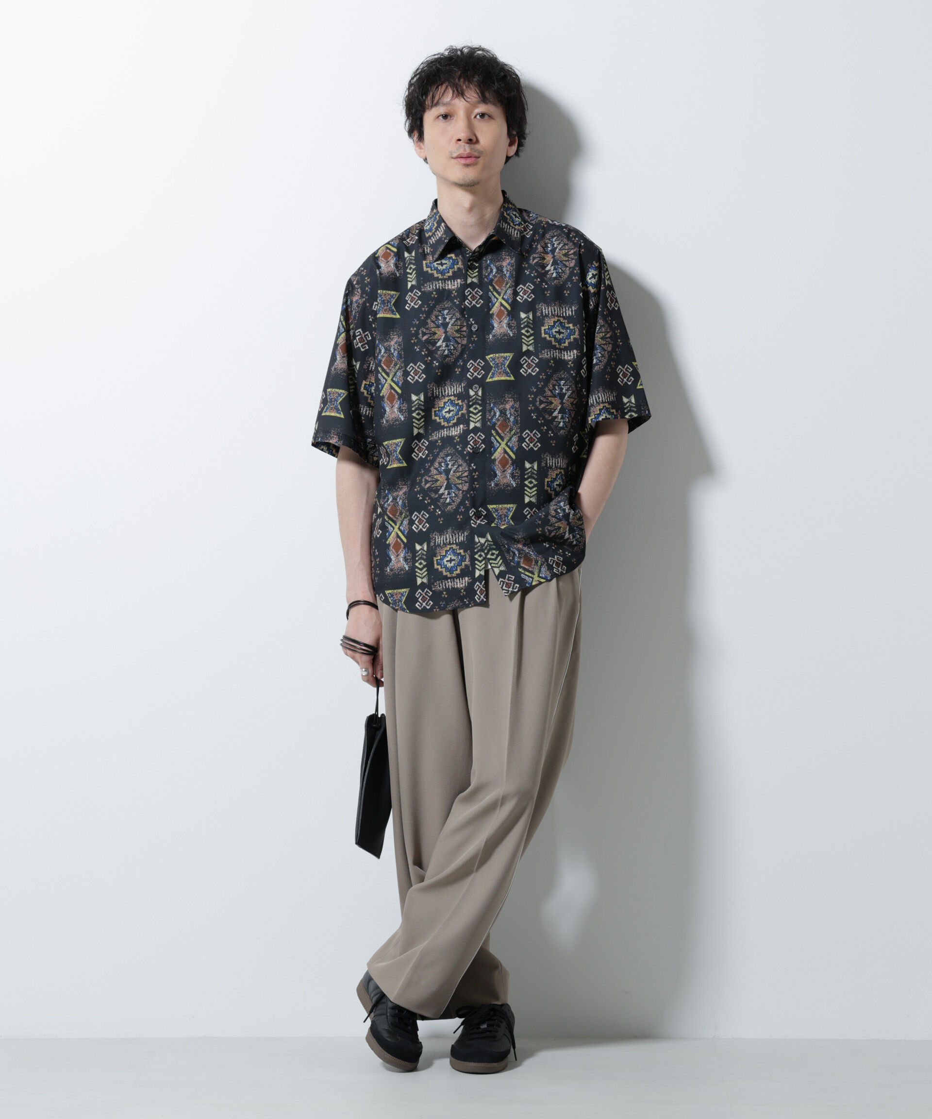 nano･universe「デジタルプリントシャツ 半袖」|シャツ・ブラウス|