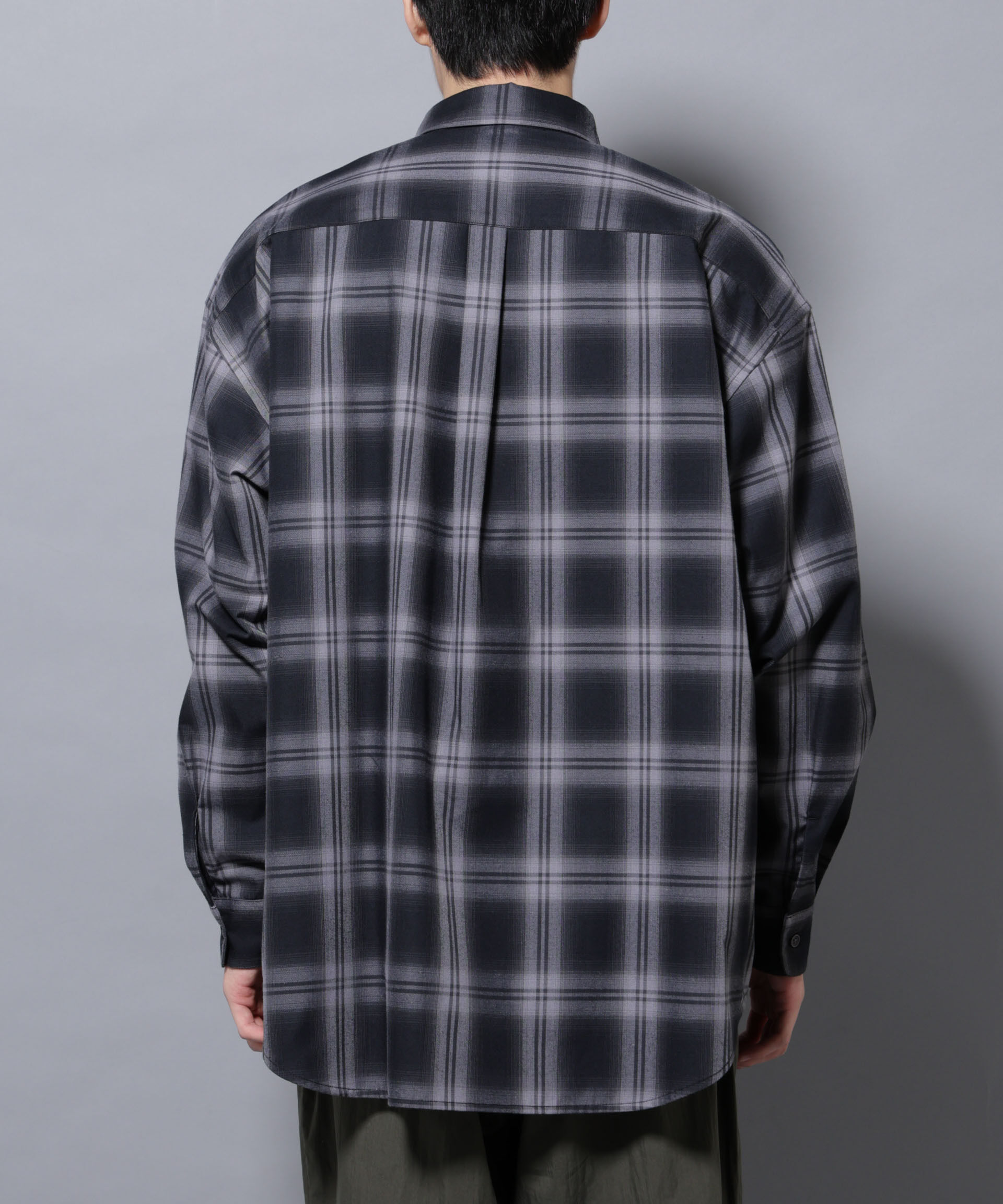 nano･universe「ビッグドレープチェックシャツ 長袖」|シャツ・ブラウス|