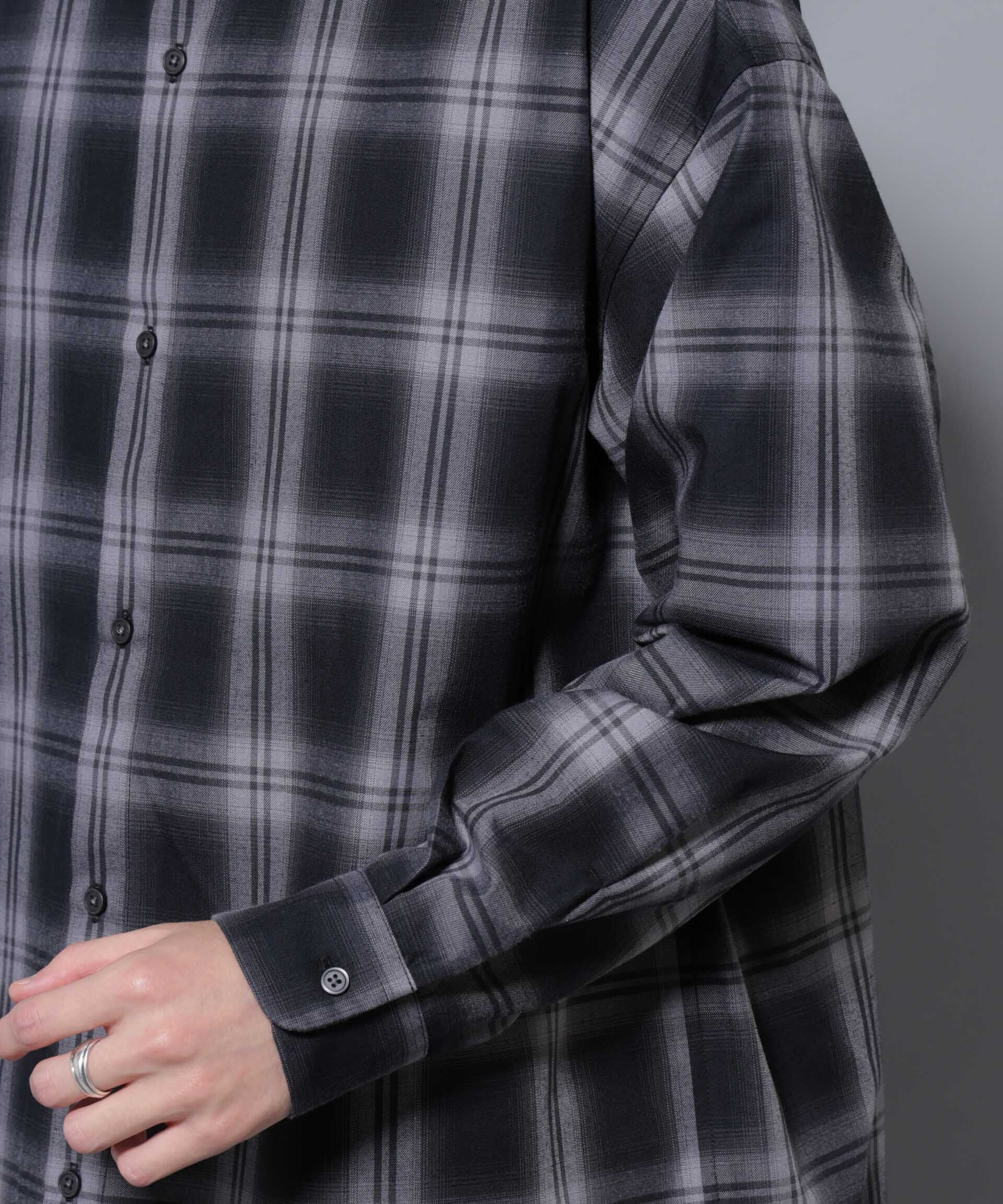 nano･universe「ビッグドレープチェックシャツ 長袖」|シャツ・ブラウス|