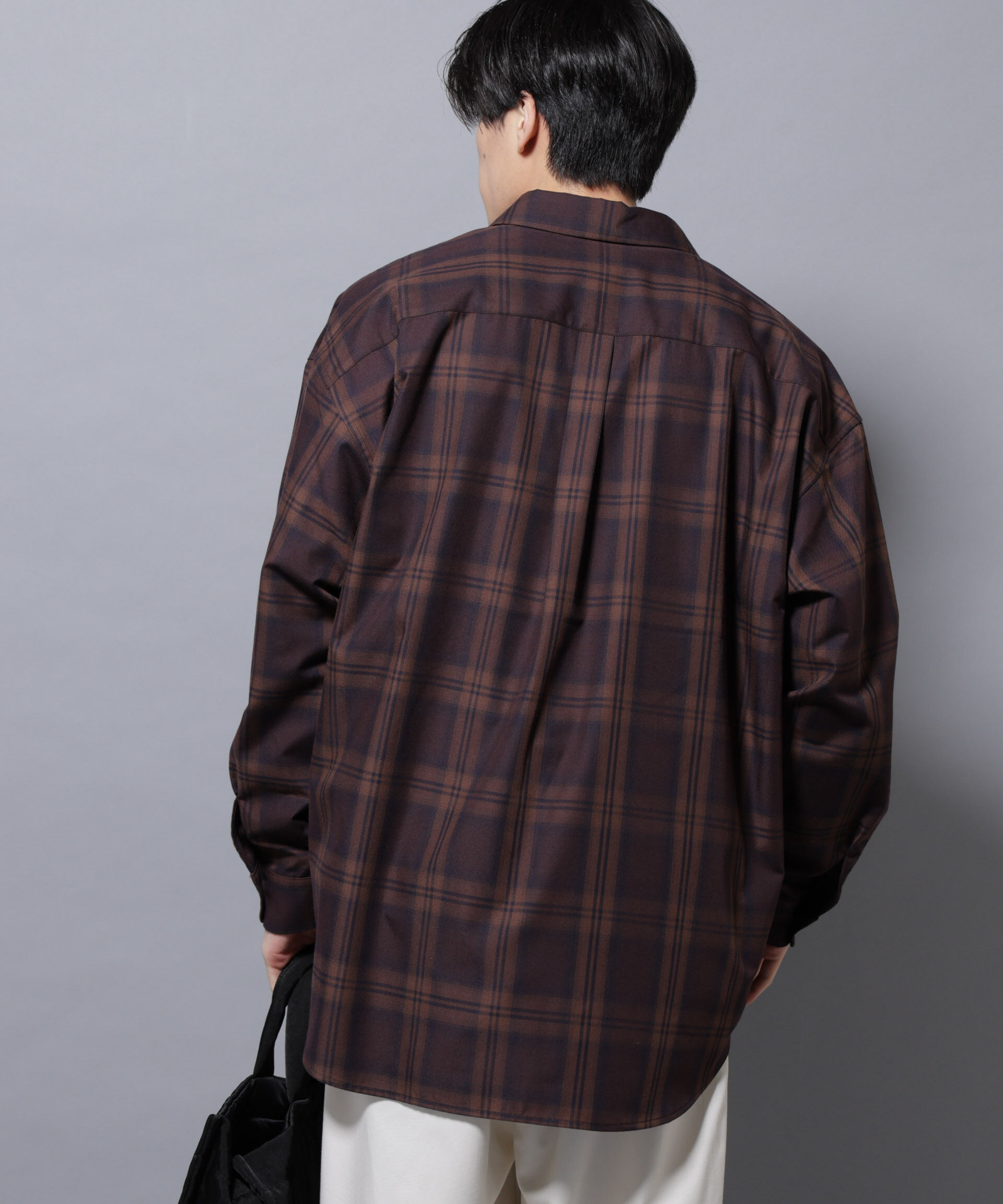 nano･universe「ビッグドレープチェックシャツ 長袖」|シャツ・ブラウス|