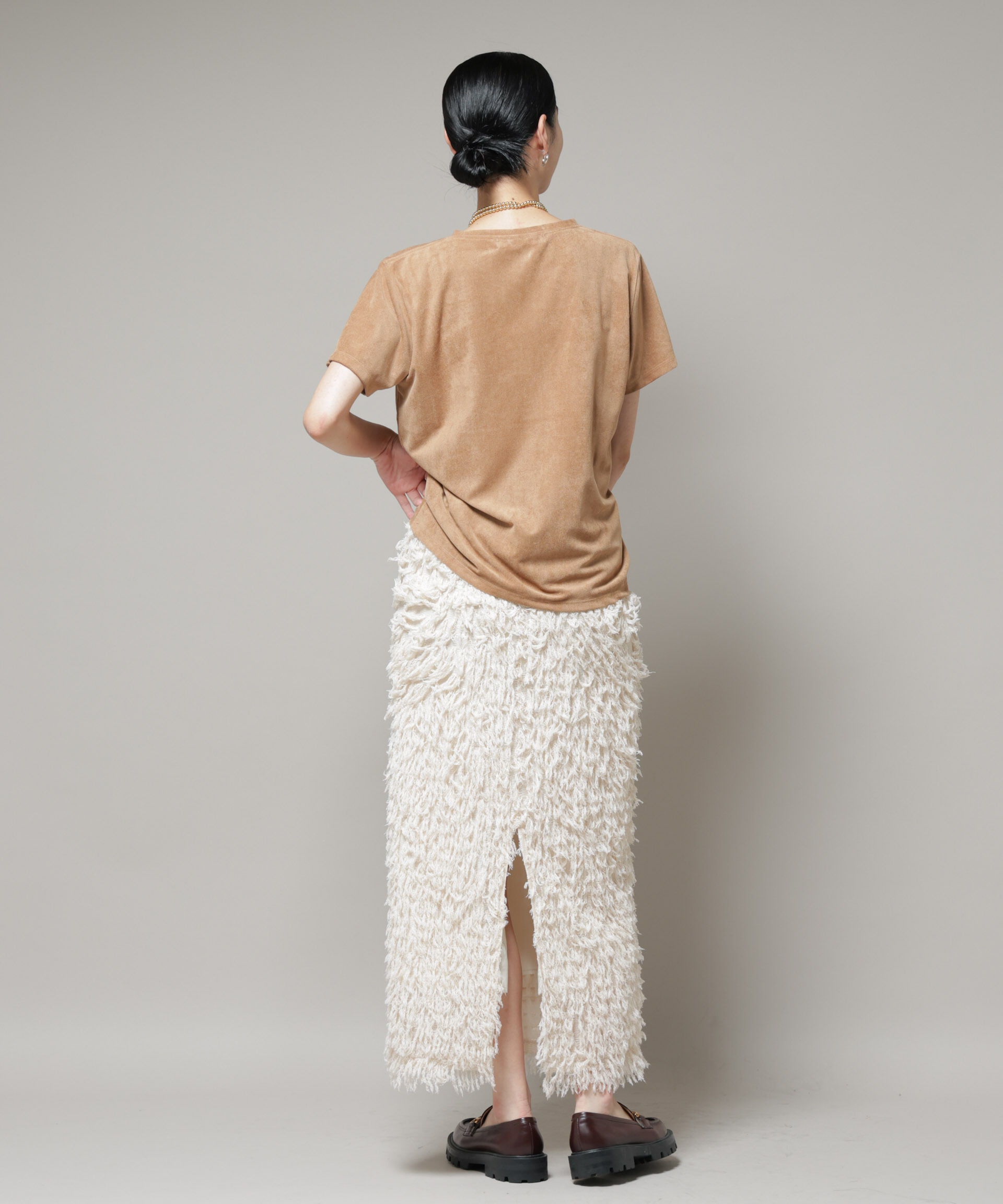 nano･universe「フェイクスエードTシャツ」|Tシャツ・カットソー|