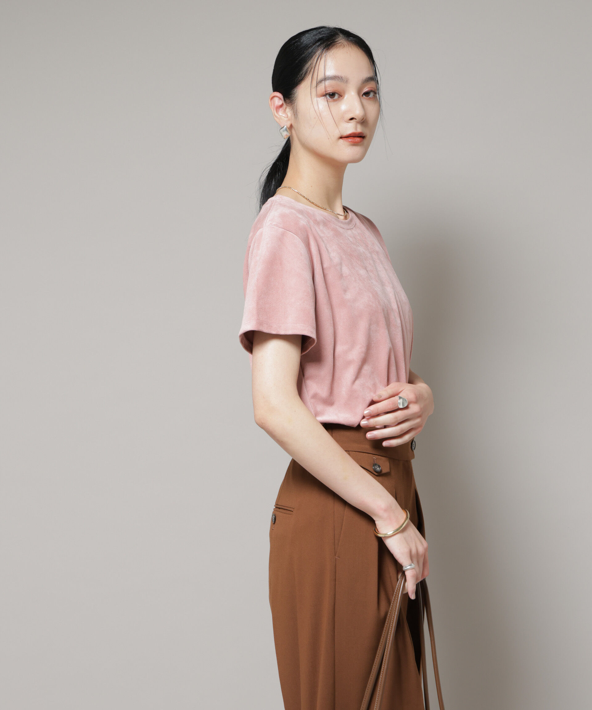 nano･universe「フェイクスエードTシャツ」|Tシャツ・カットソー|