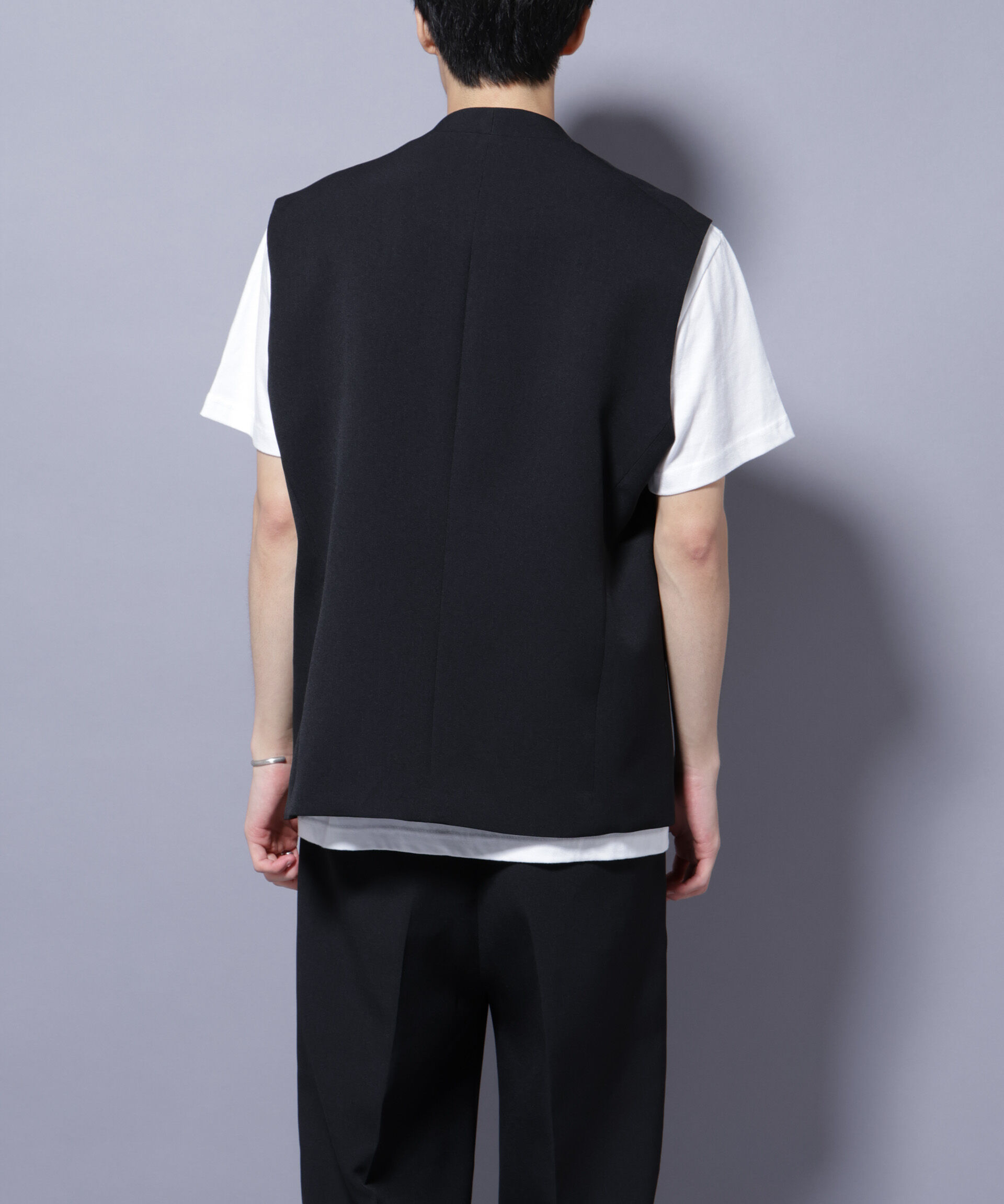 nano･universe「Reflax(R) ダブルクロスウェザーベスト(セットアップ可)」|ダウンベスト・ベスト|