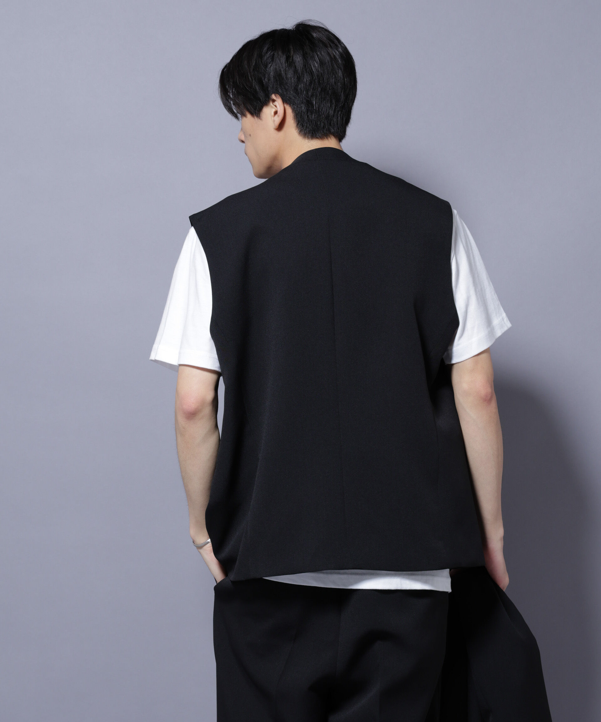 nano･universe「Reflax(R) ダブルクロスウェザーベスト(セットアップ可)」|ダウンベスト・ベスト|