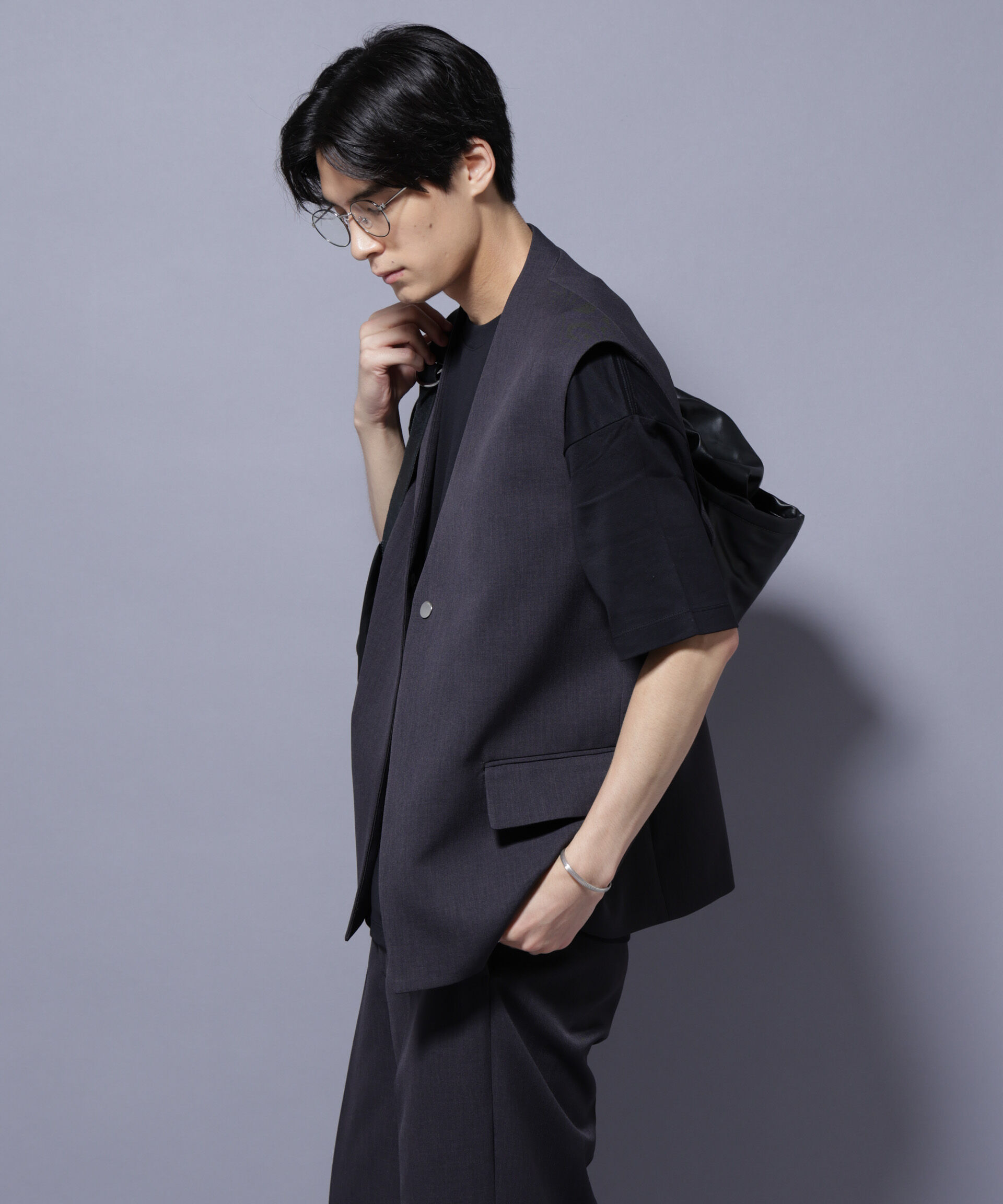 nano･universe「Reflax(R) ダブルクロスウェザーベスト(セットアップ可)」|ダウンベスト・ベスト|