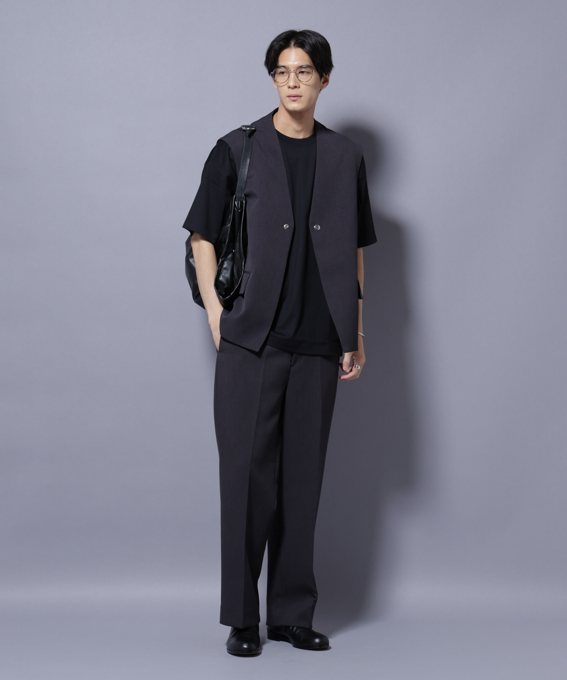 nano･universe「Reflax(R) ダブルクロスウェザーベスト(セットアップ可)」|ダウンベスト・ベスト|