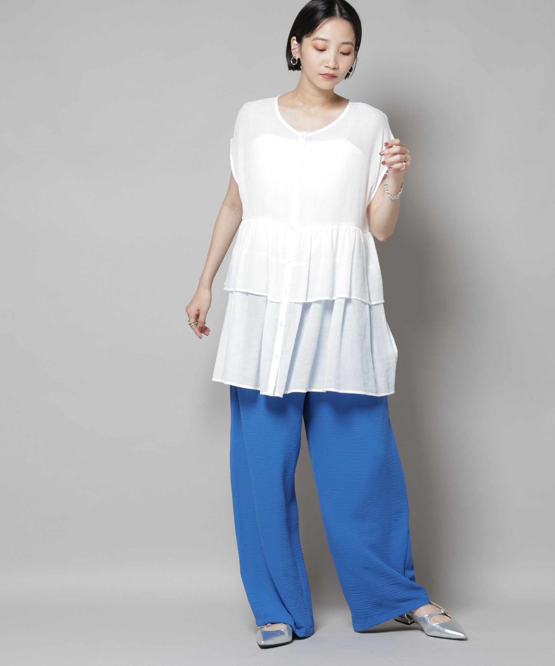 nano･universe「イージードロストワイドパンツ(セットアップ可)」|チノ|