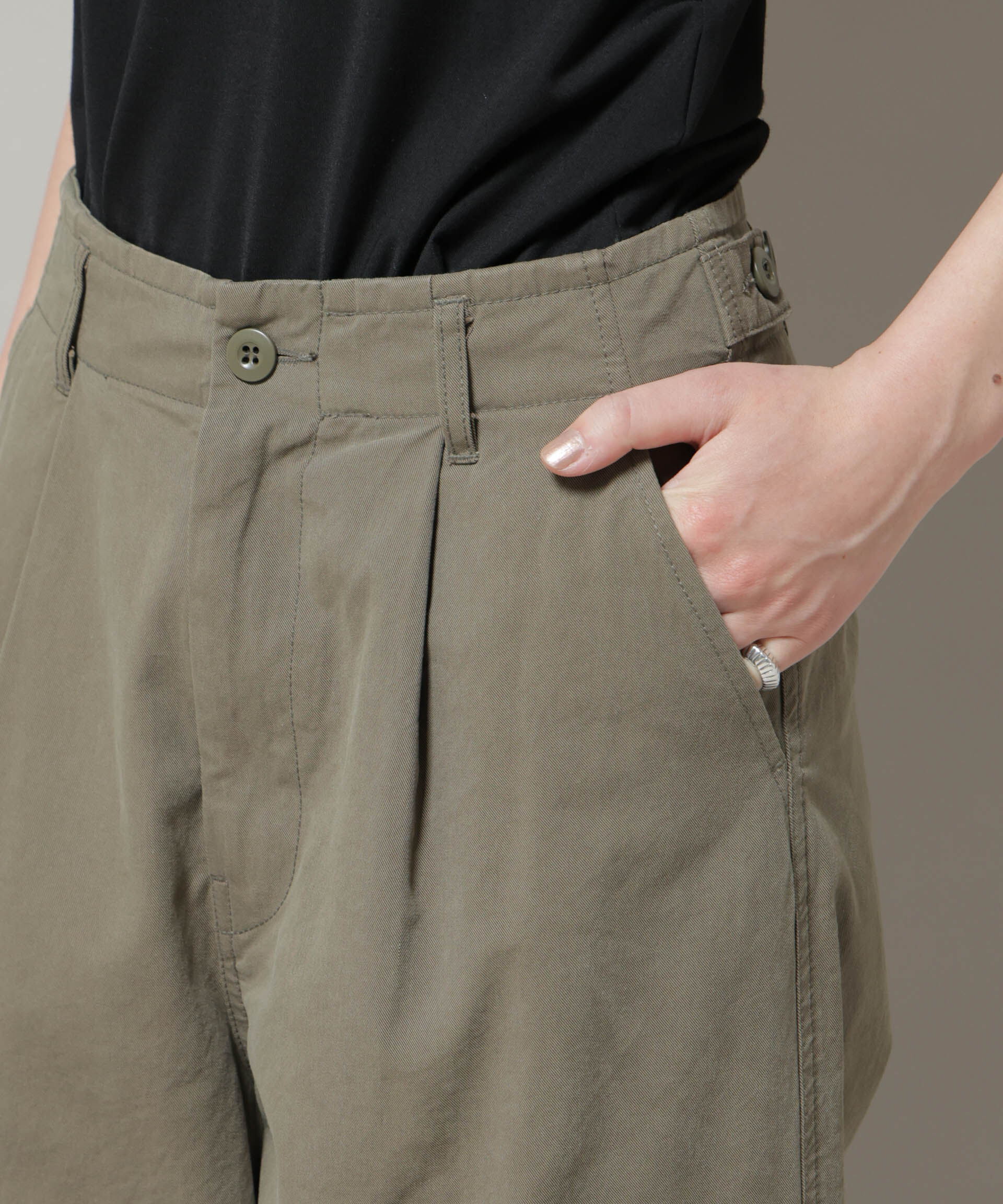 nano･universe「サイドポケットワイドチノパンツ」|チノ|