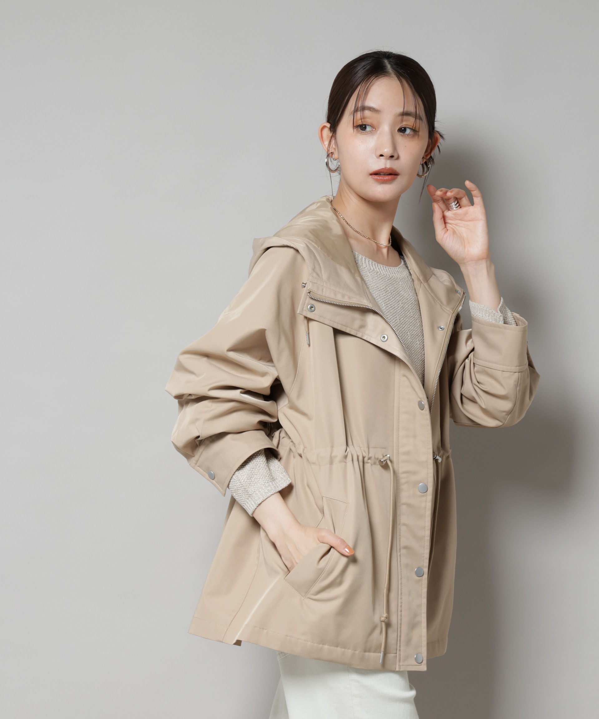 nano･universe「撥水加工フードブルゾン」|ブルゾン・スタジャン|