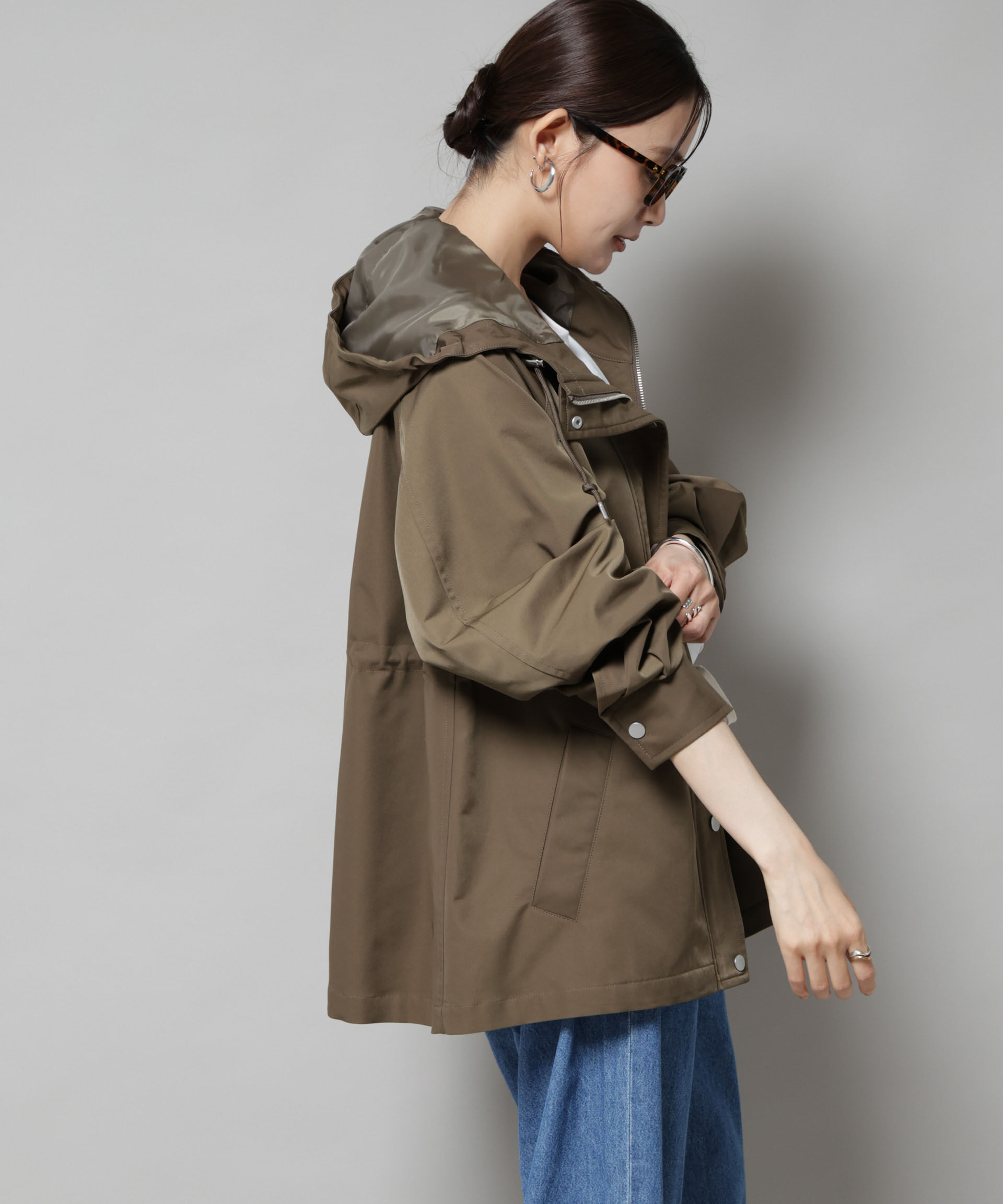 nano･universe「撥水加工フードブルゾン」|ブルゾン・スタジャン|