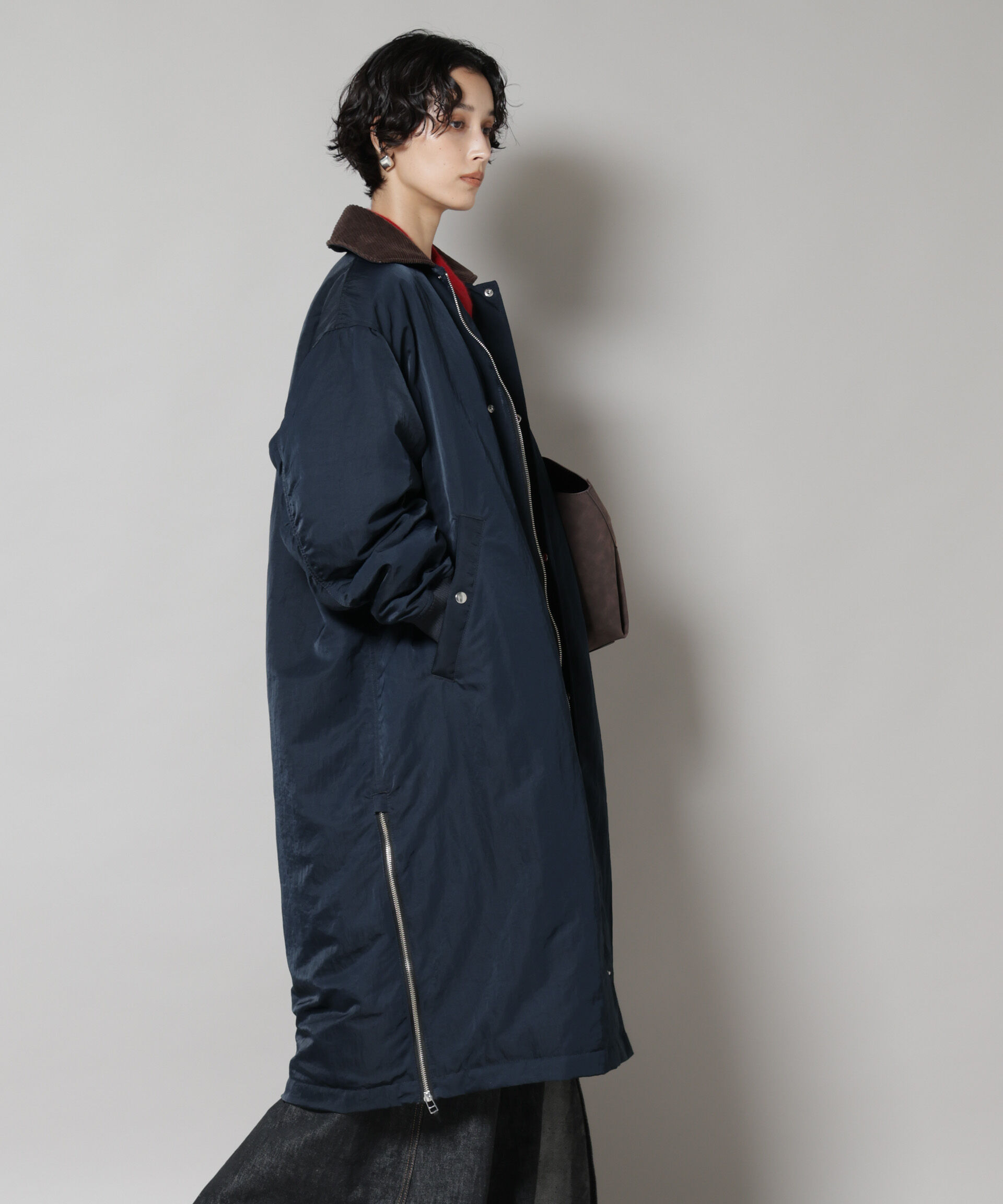 nano･universe「「STEVELOUR」「西川ダウン(R)」ミリタリーロングコート」|ダウン|