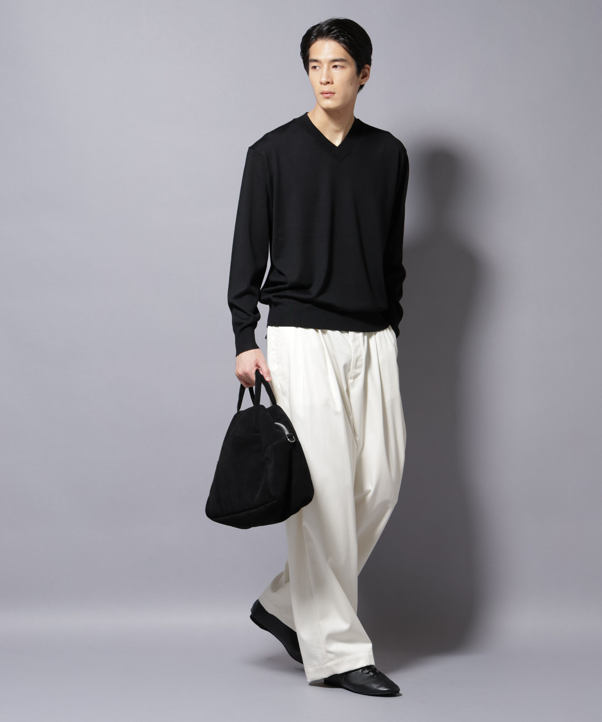 nano･universe「「毛玉レスニット」ファインゲージVネック」|ニット・セーター|