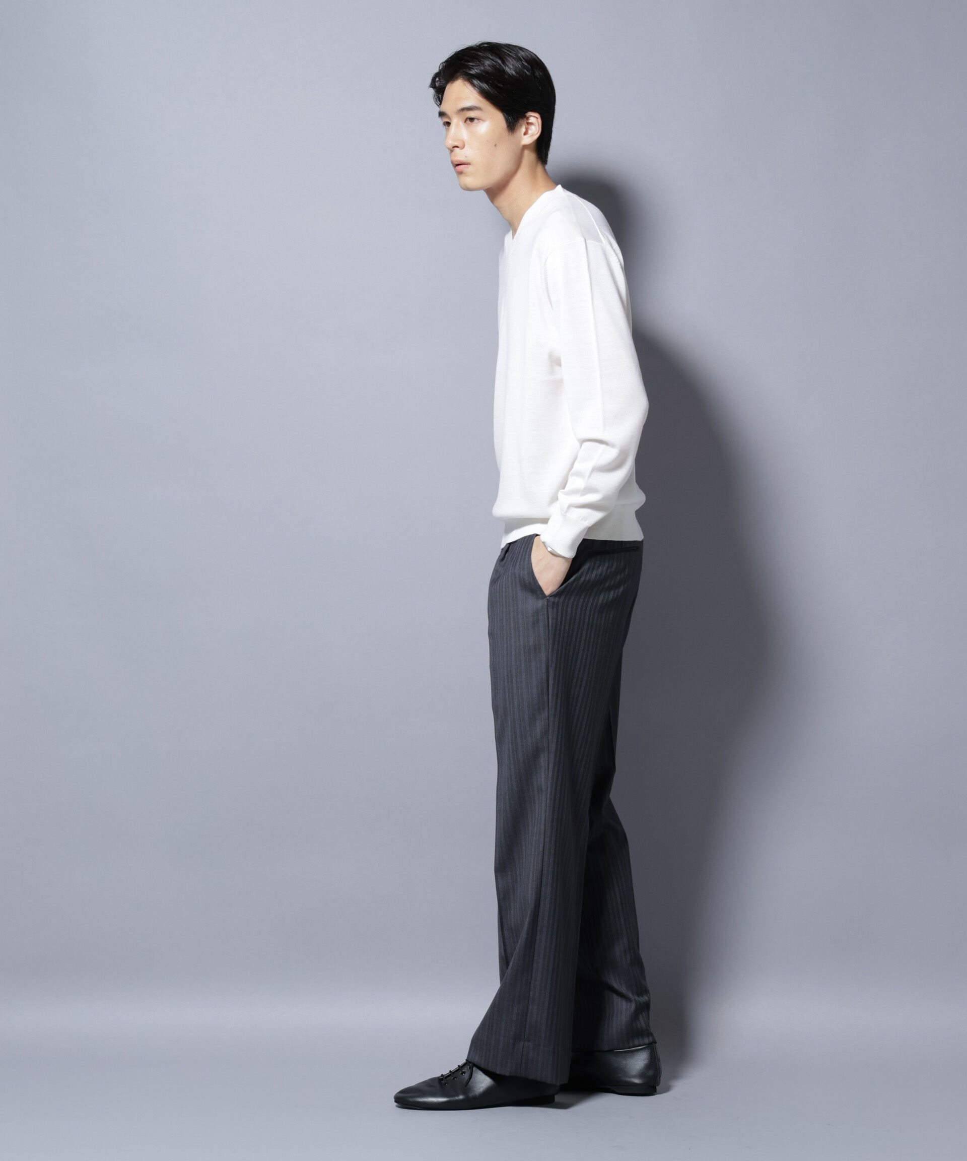 nano･universe「「毛玉レスニット」ファインゲージVネック」|ニット・セーター|