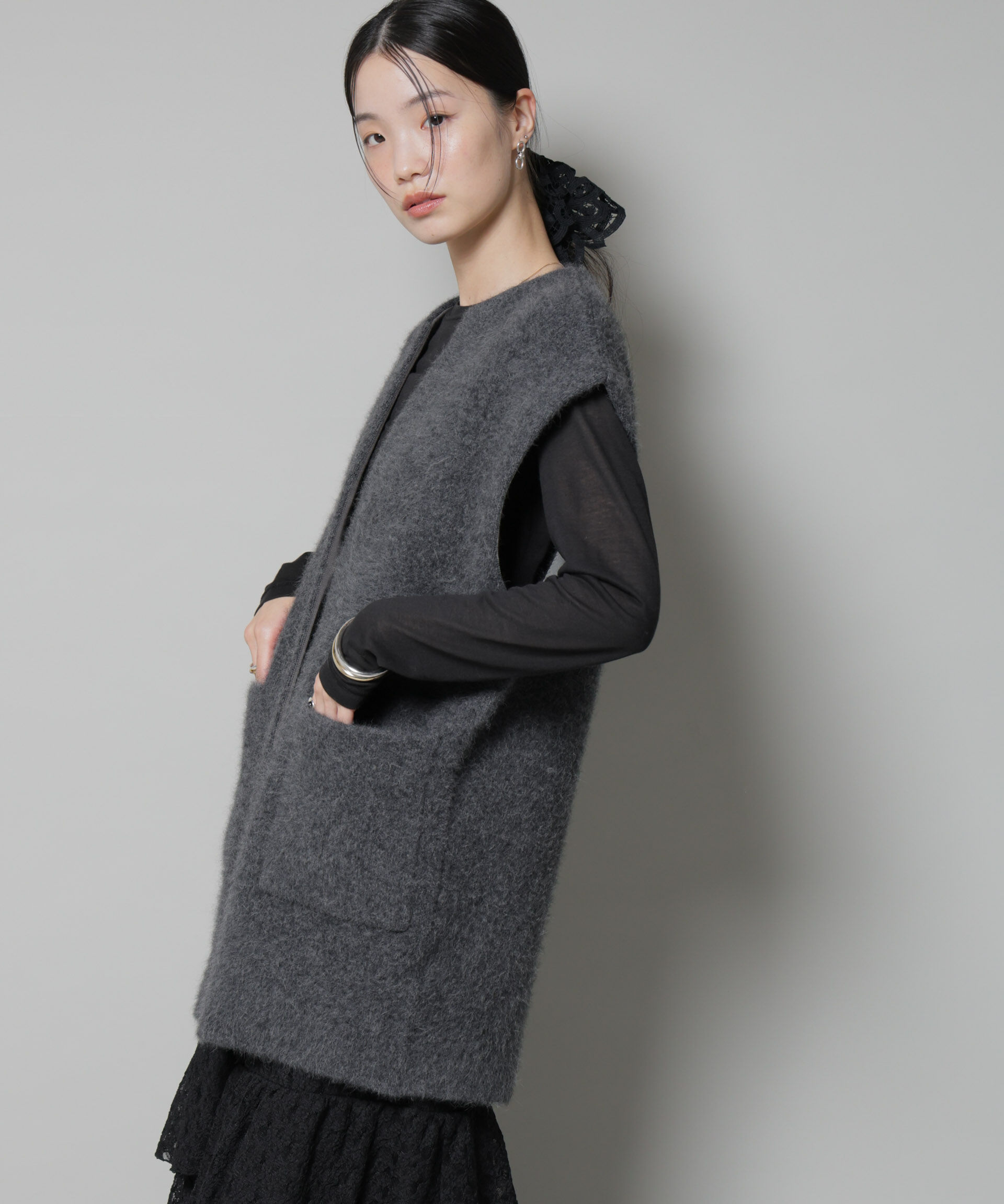 nano･universe「ウォッシャブルフォックスリバーニットジレ」|ニット・セーター|