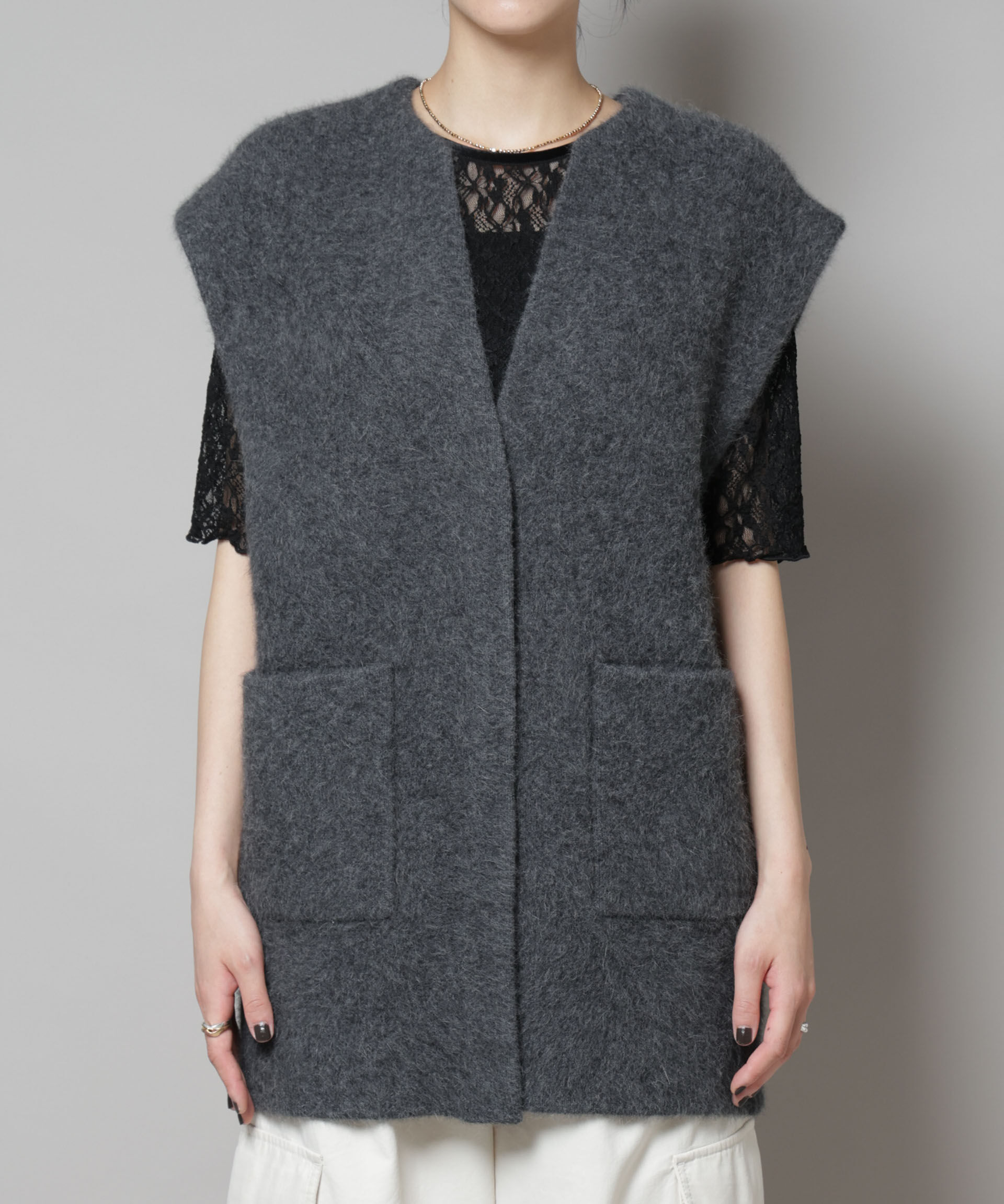 nano･universe「ウォッシャブルフォックスリバーニットジレ」|ニット・セーター|