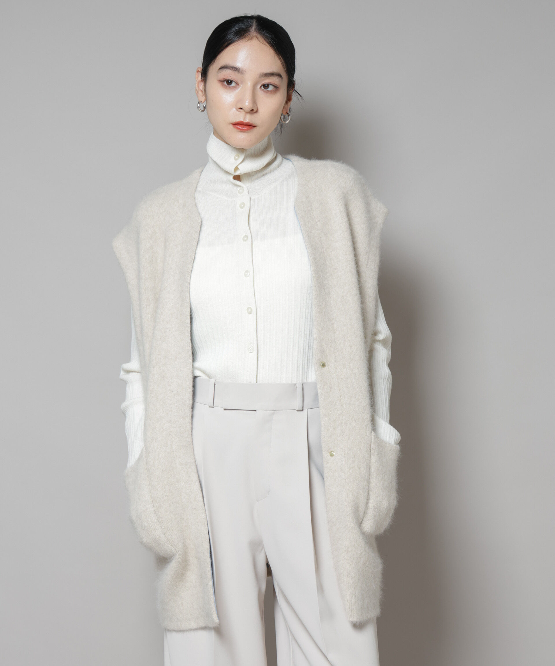 nano･universe「ウォッシャブルフォックスリバーニットジレ」|ニット・セーター|