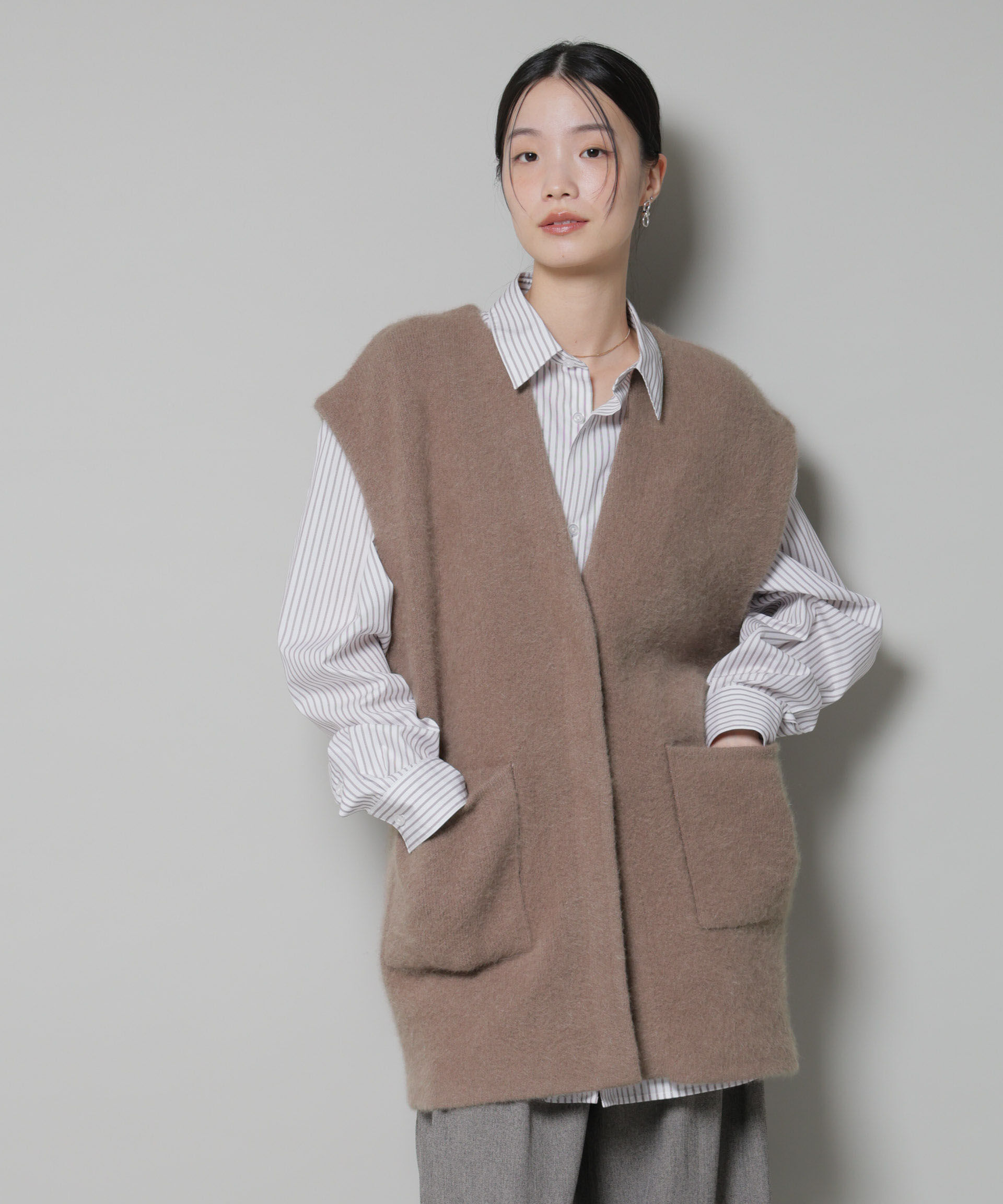 nano･universe「ウォッシャブルフォックスリバーニットジレ」|ニット・セーター|