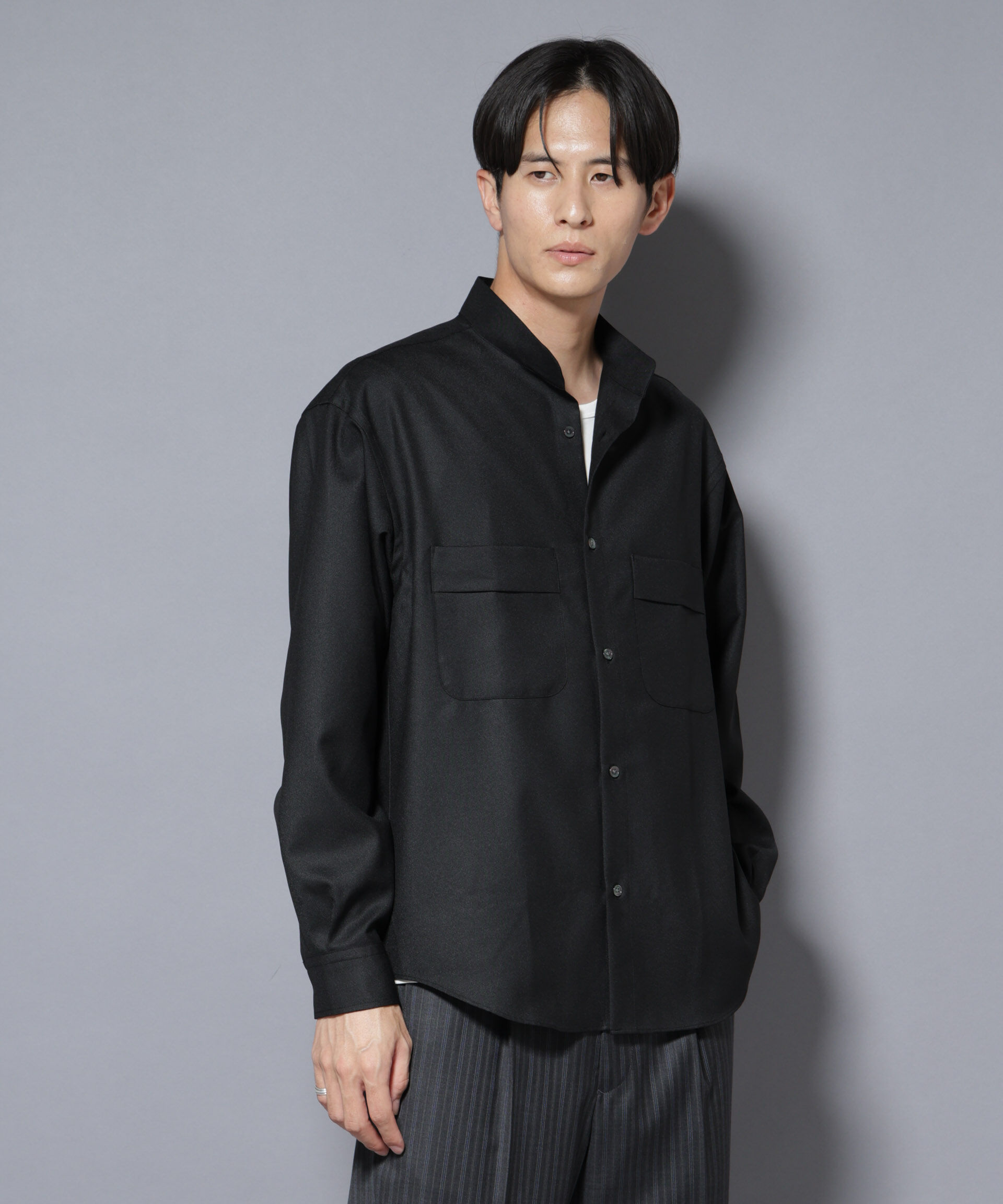 nano･universe「｢Gavante｣ ドライギャバスタンドカラーシャツ」|シャツ・ブラウス|