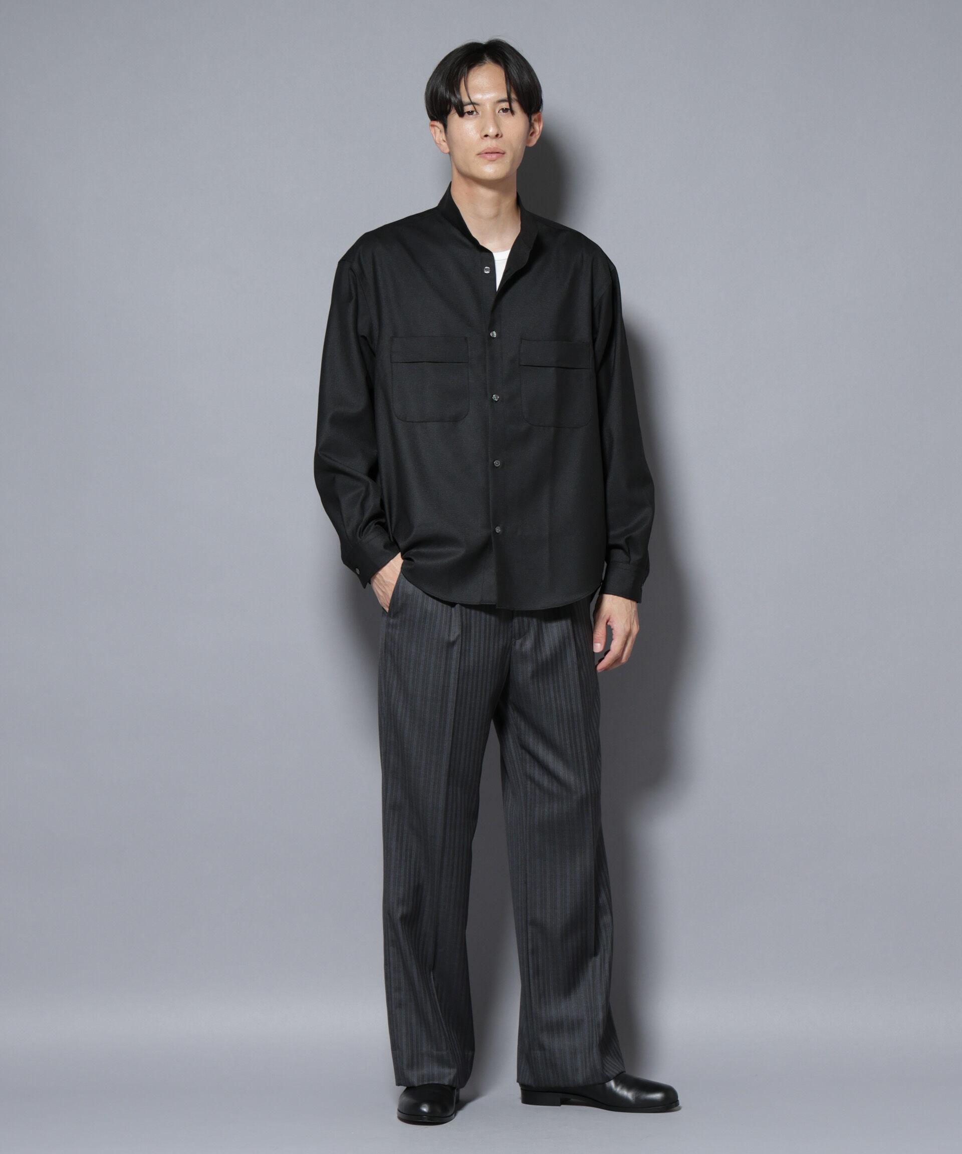 nano･universe「｢Gavante｣ ドライギャバスタンドカラーシャツ」|シャツ・ブラウス|